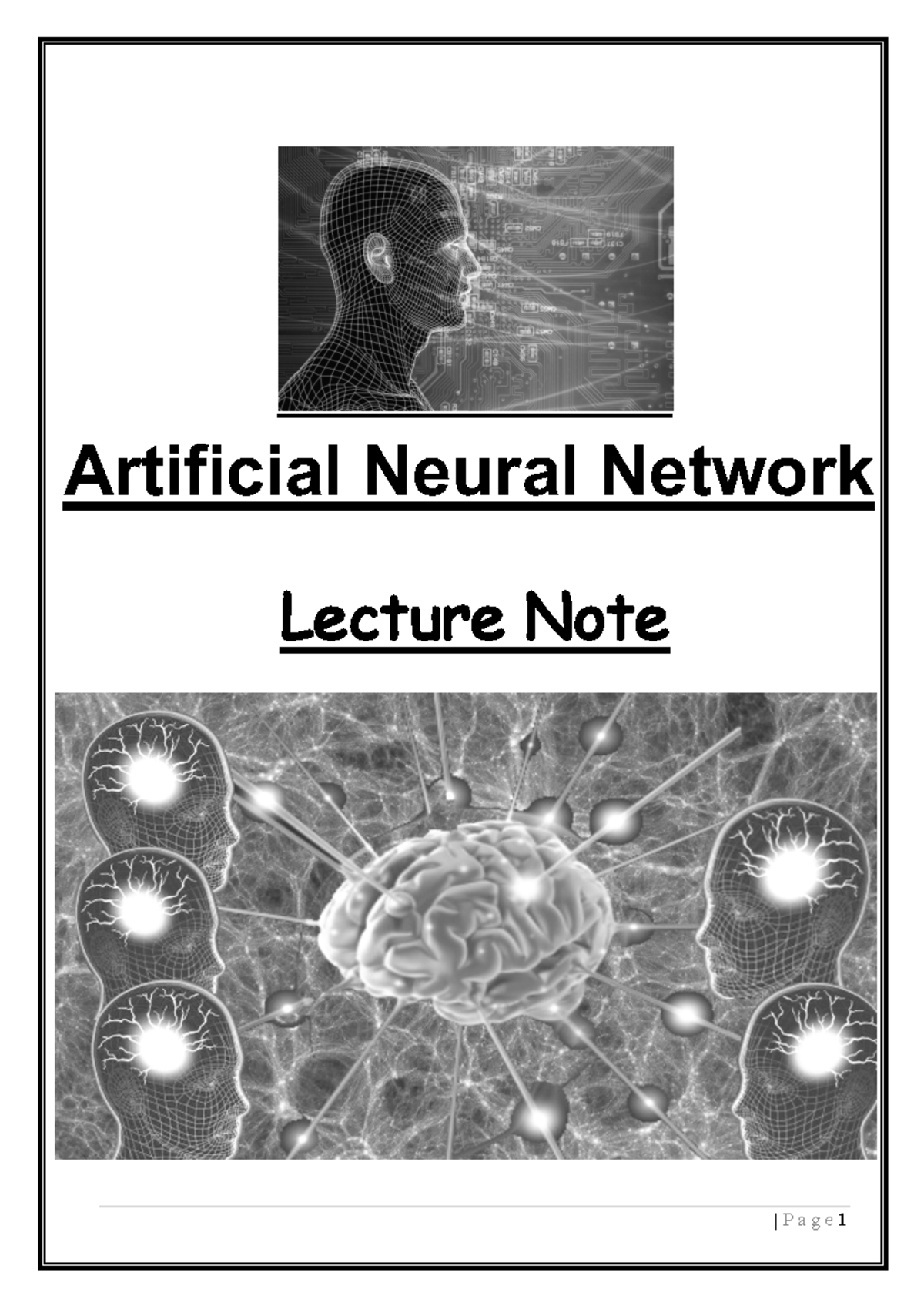 Lecture Note 8: Artificial Neural Networks and Perceptron Concepts ...