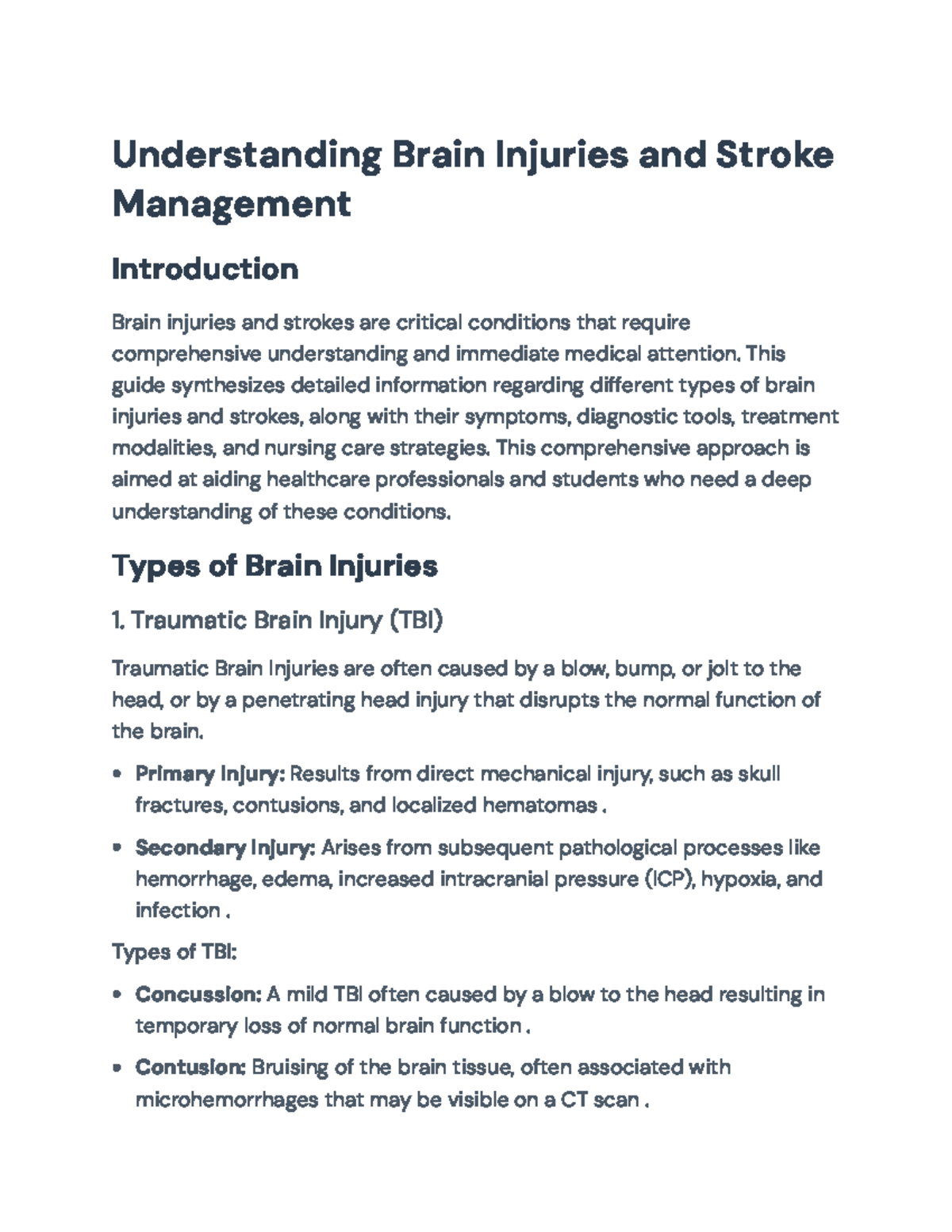 Understanding Brain Injuries and Stroke Management: A Comprehensive ...