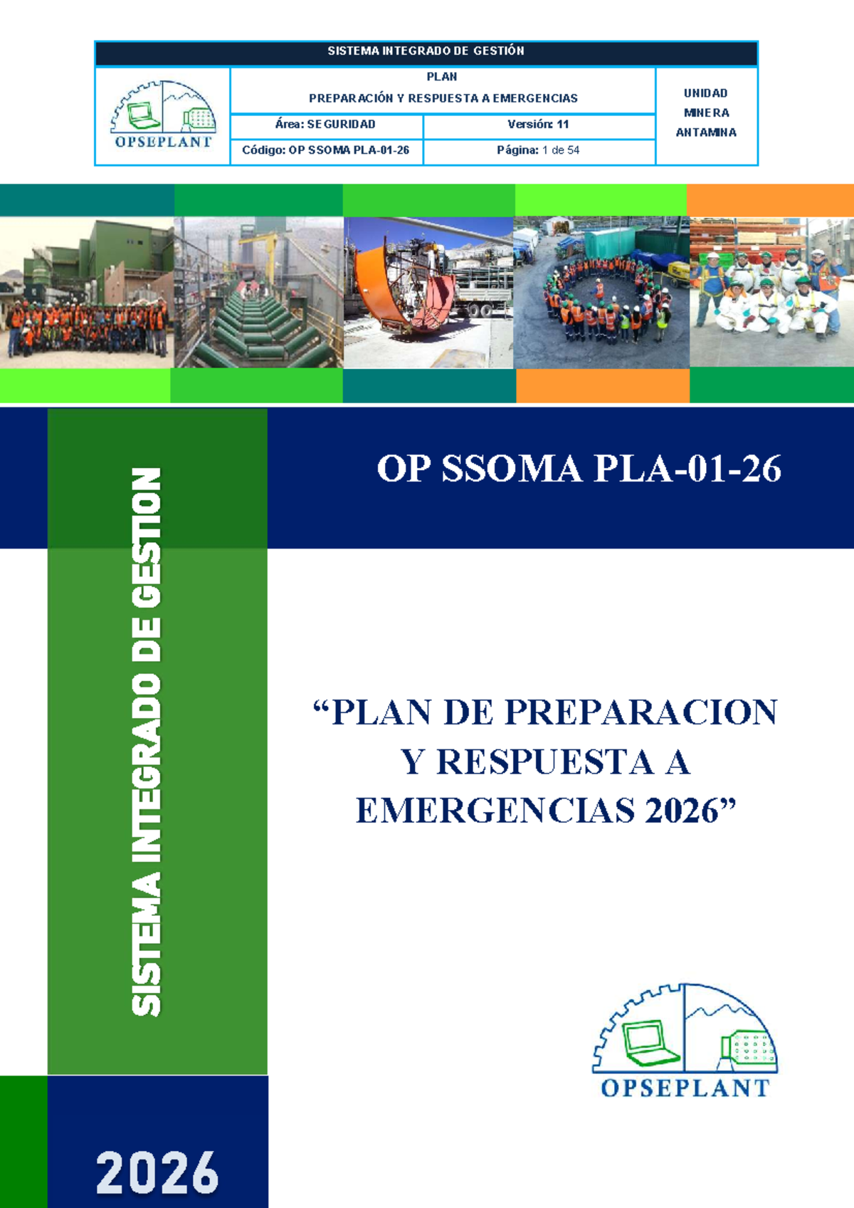 Plan de Preparación y Respuesta a Emergencias OP SSOMA 2026 - Studocu