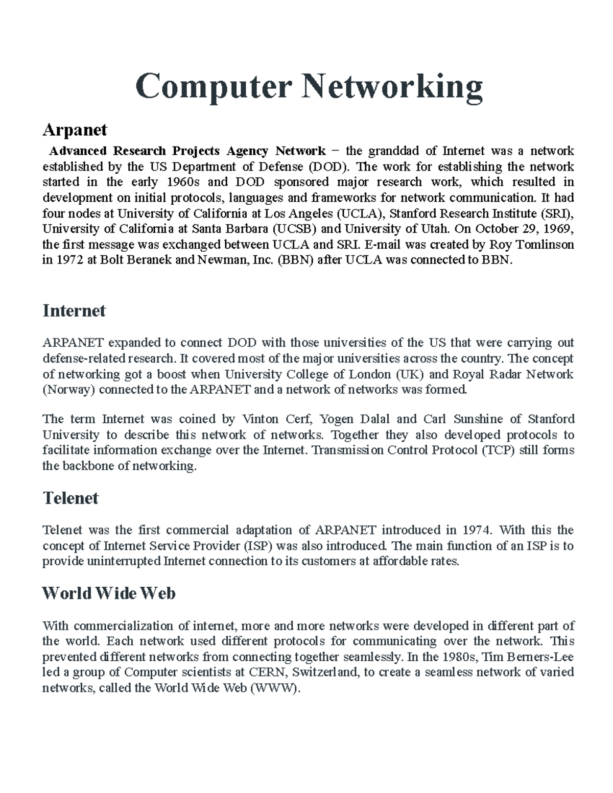 Chapter 1: Introduction to Computer Networks (CSE 101) - Studocu