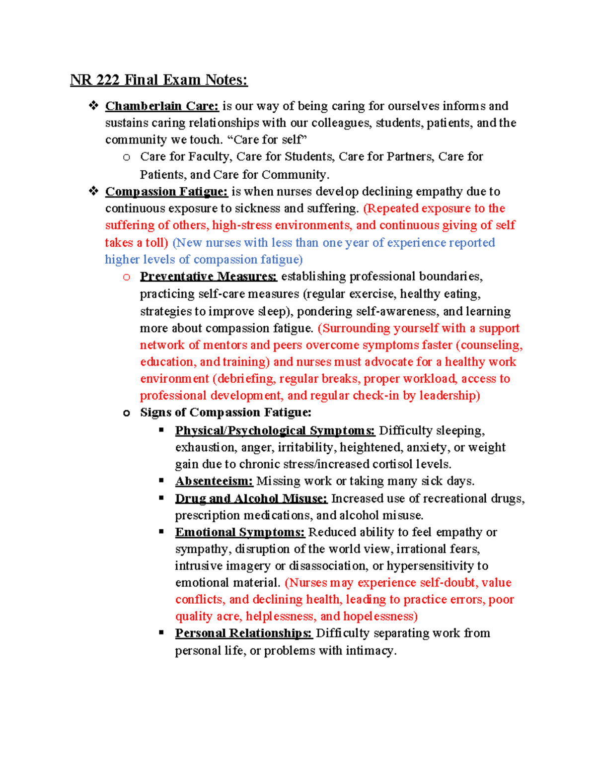 NR 222 Final Exam Notes - N/a - NR 222 Final Exam Notes: Chamberlain ...