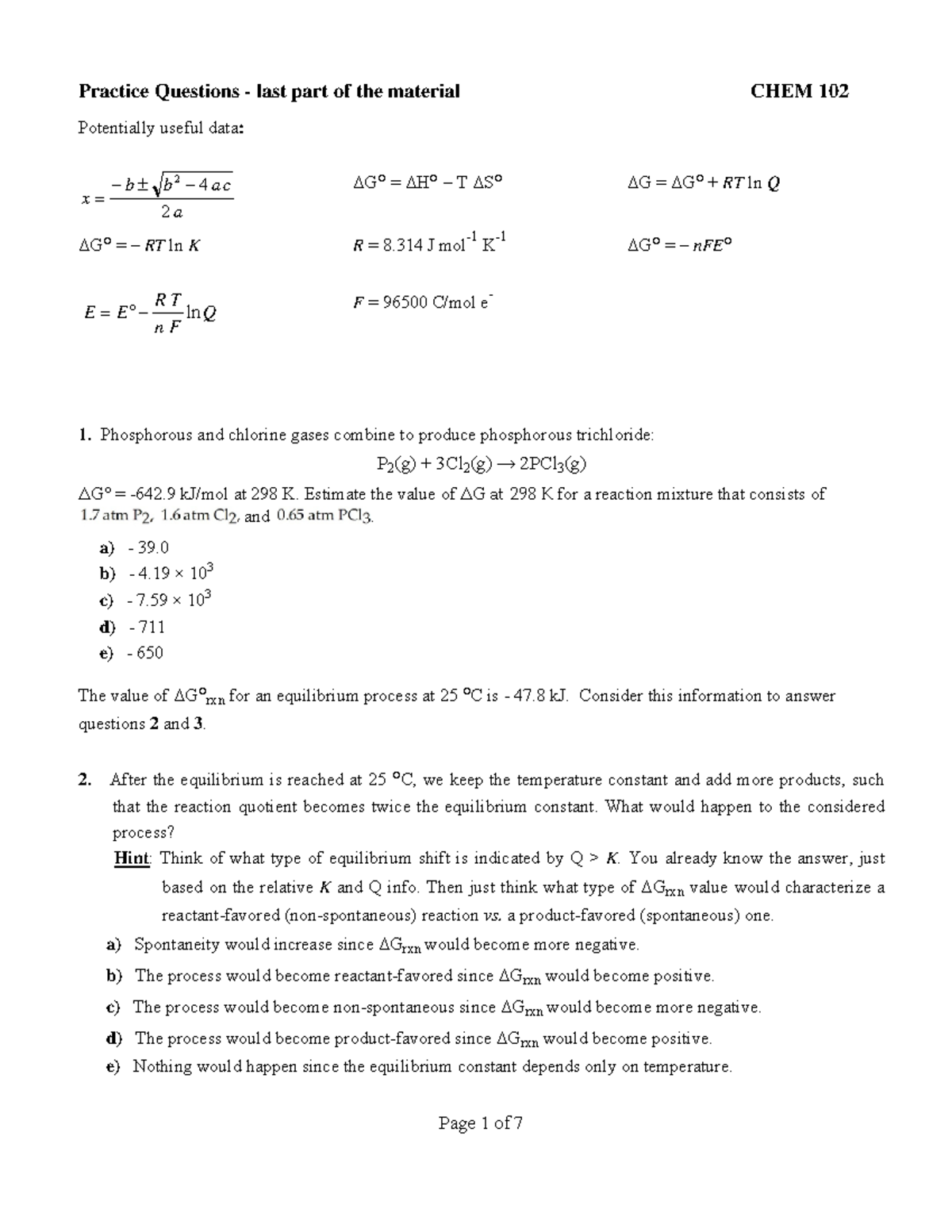 Final Exam Practice 2023 Spring - Practice Questions - last part of the ...