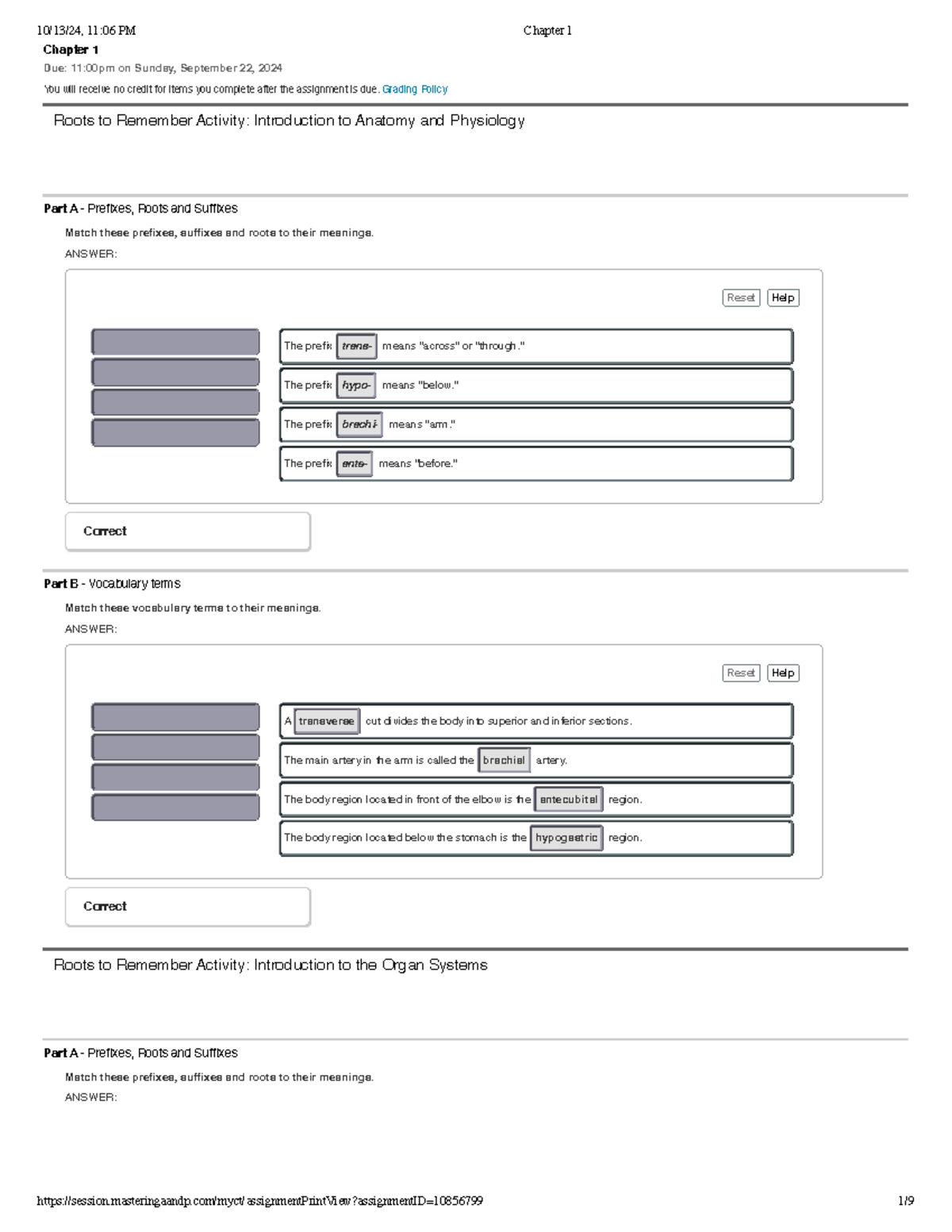 Chapter 1 - Pearson Answers for Anatomy &amp; Physiology (Due: 09/22/24) - Studocu