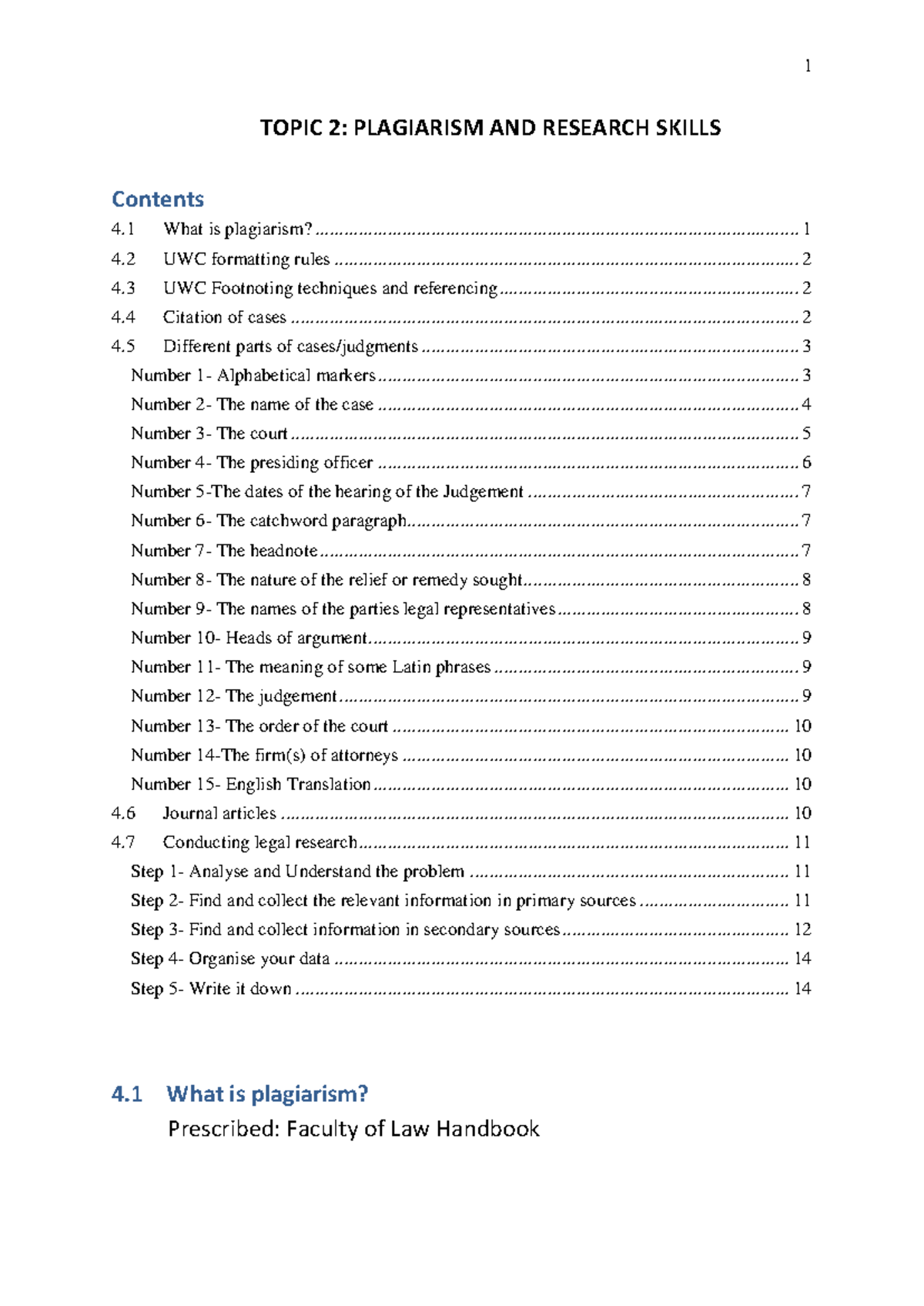 PLG 101: Plagiarism & Research Skills - Study Guide - Studocu