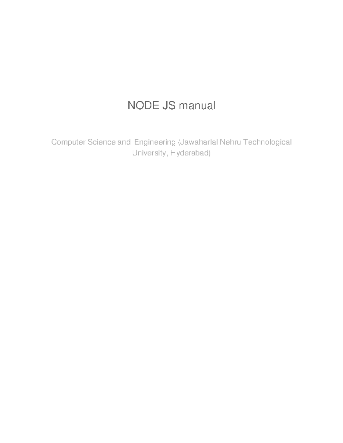 Node JS Manual for Skill Development Course 22AI305PC - B.Tech II Year ...