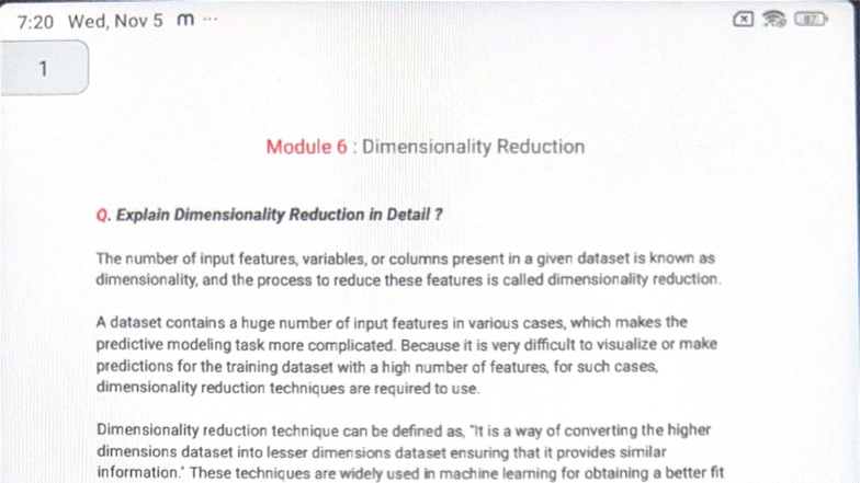 ML 6: Dimensionality Reduction Techniques Explained - Studocu