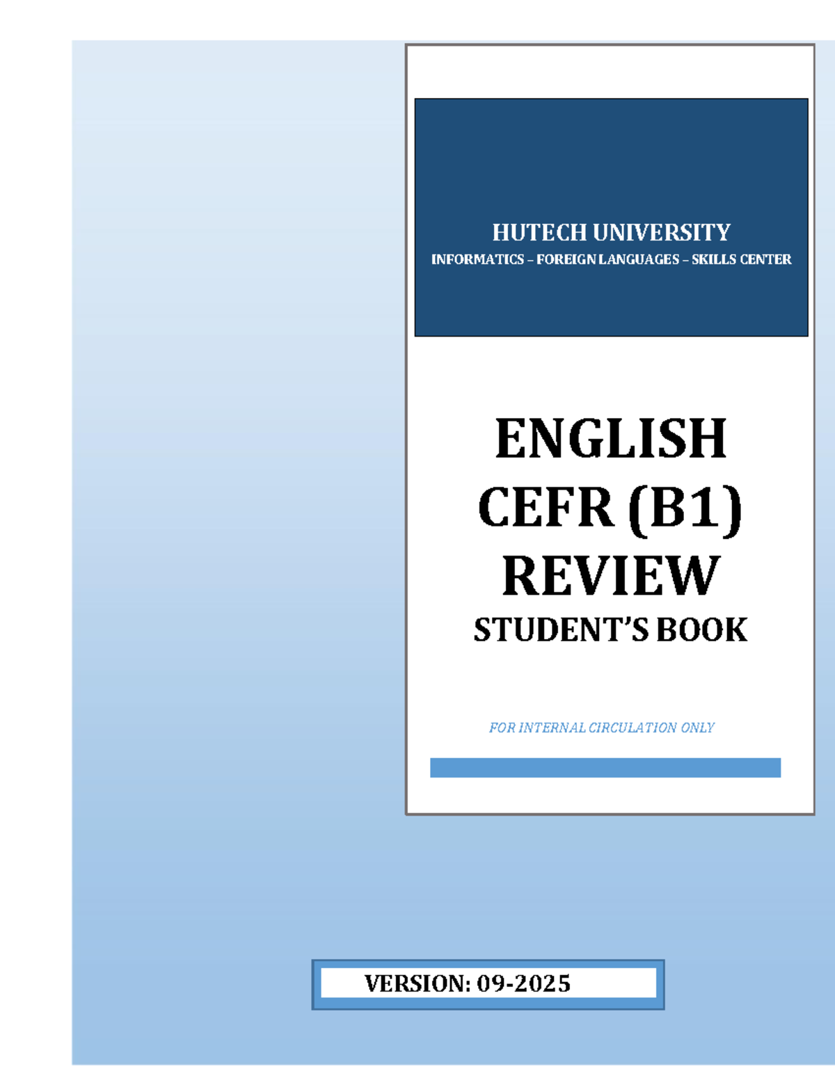 English CEFR B1 Review Book for HUTECH Students (2025) - Studocu