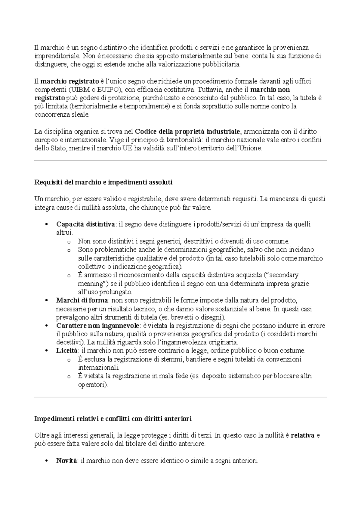 Marchio e Registrazione: Schema di Riferimento (Corso 123) - Studocu