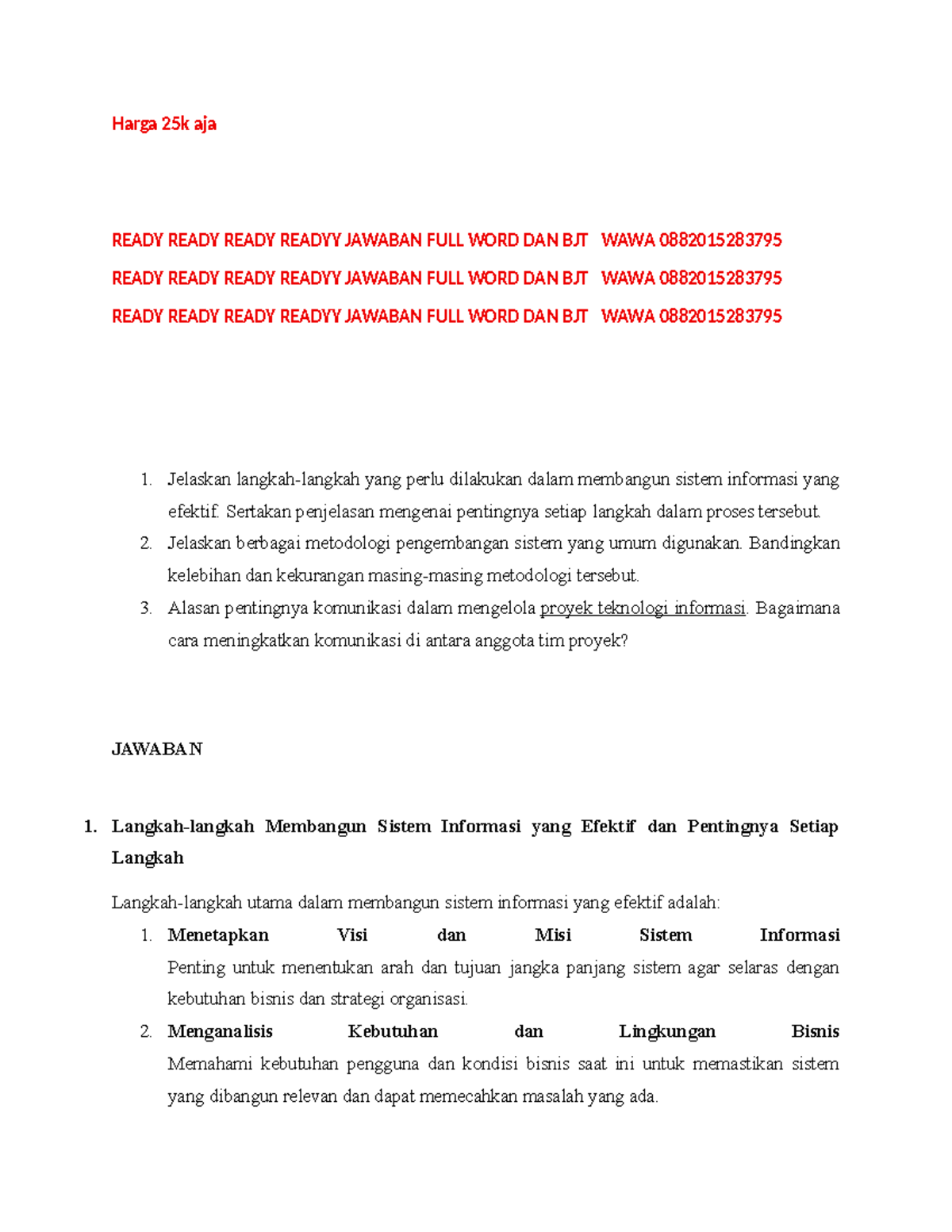 Tugas 3 Jawaban Lengkap Sistem Informasi Manajemen Sim Studocu