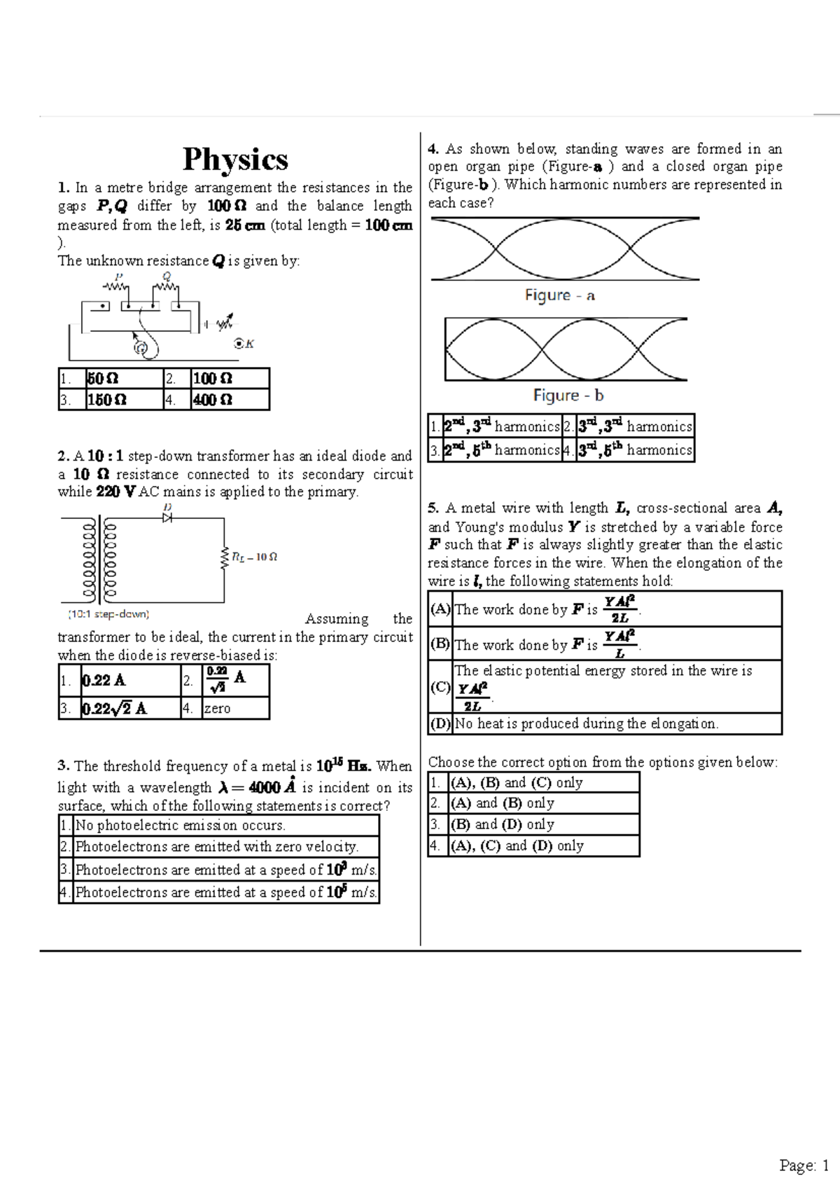 Custom Practice Test PHYS 101 - Updated Notes and Solutions - Studocu