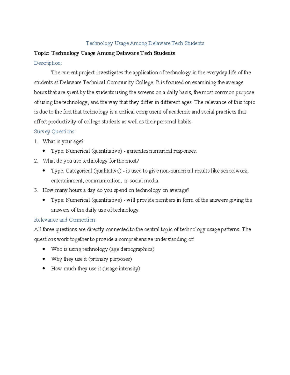Technology Usage Patterns Among Delaware Tech Students - Mid-Sem ...