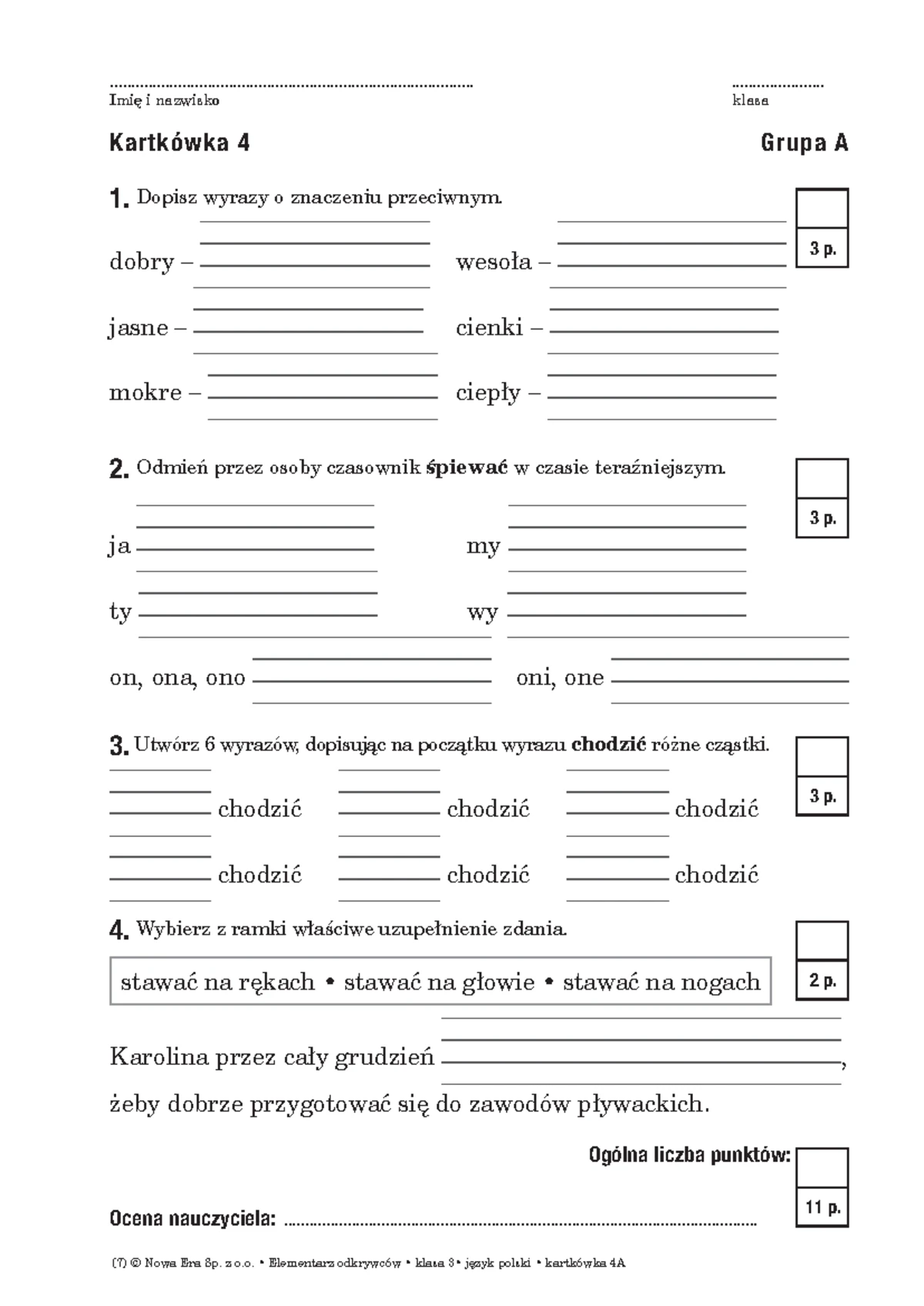 Sprawdzian Ze Zdań Złożonych Gimnazjum 2