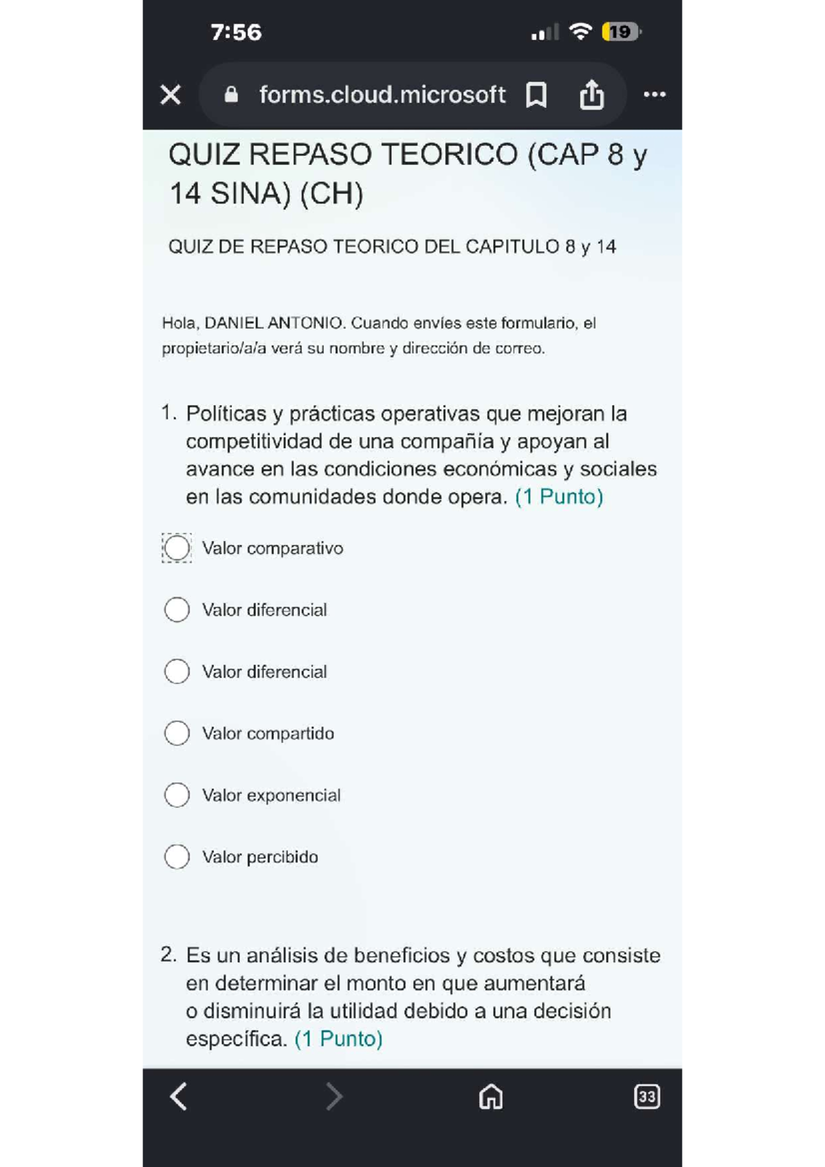 QUIZ REPASO TEÓRICO CAP 8 y 14 SINA (CH) - Studocu