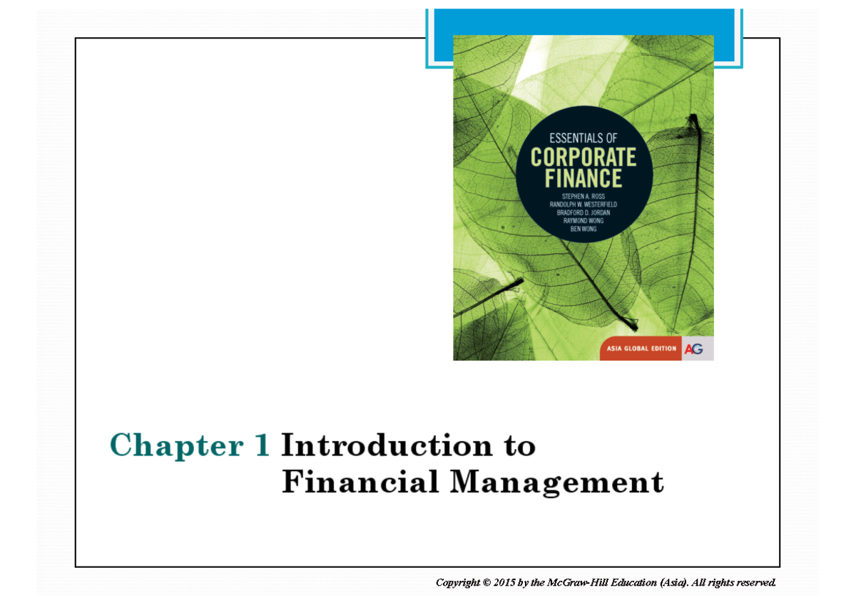 Overview of Finance: Key Concepts for Study Unit 1a (2019 0713) - Studocu