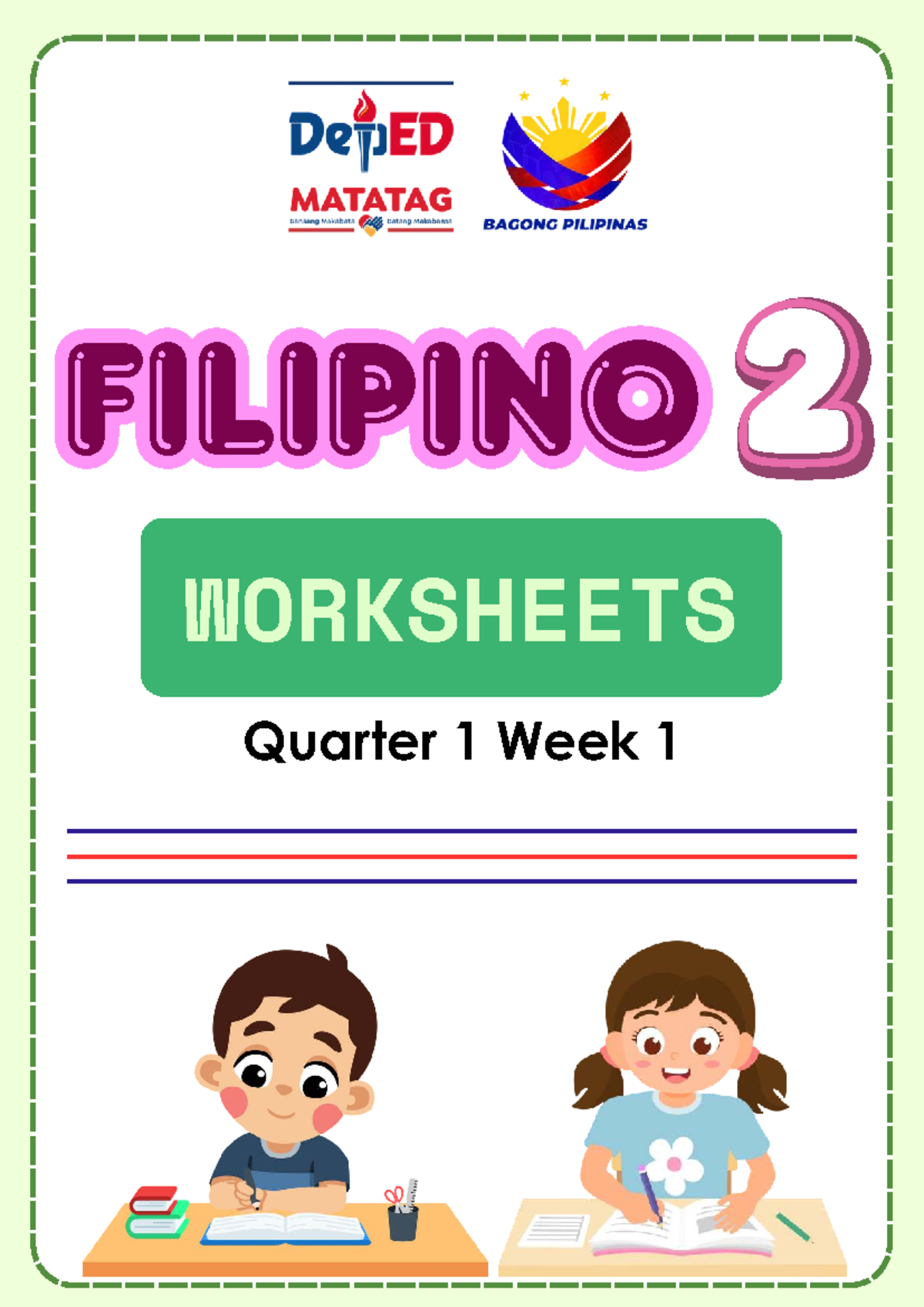 Filipino 2 Worksheets Q1 W1: Tunog at Magkakatugma - Document Preview