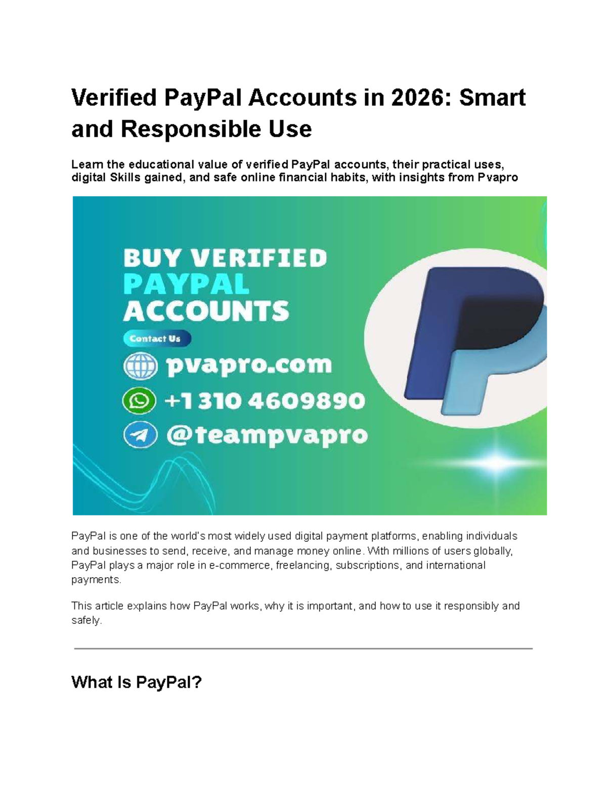 8 Reliable Sources for Buying Verified PayPal Accounts in 2026 - Studocu