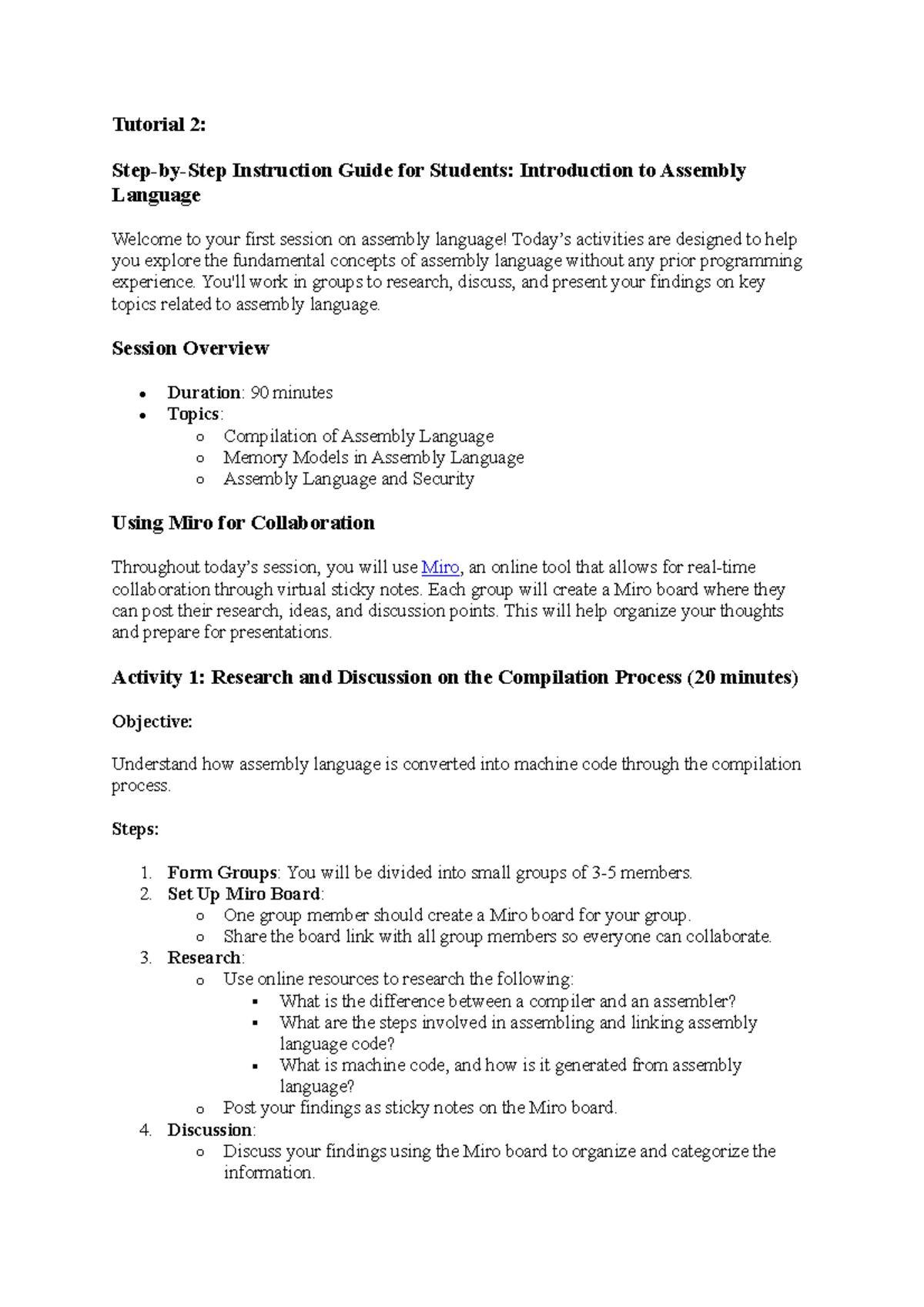 T7 Lab Instructions: Exploring Addressing Modes in Assembly Language ...