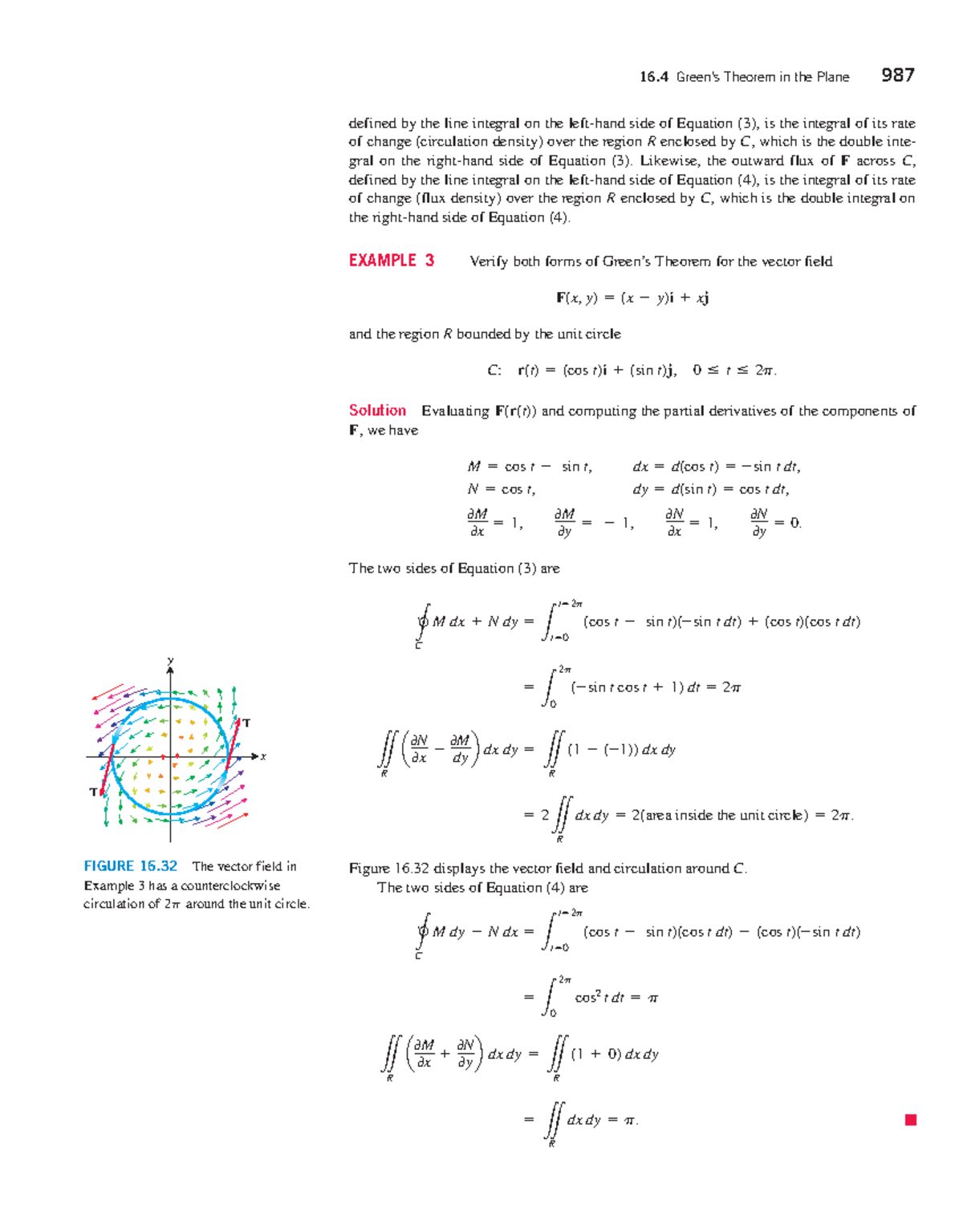 16.4 Theorem on Line Integrals in Thomas Calculus (Pages 1001-1002 ...
