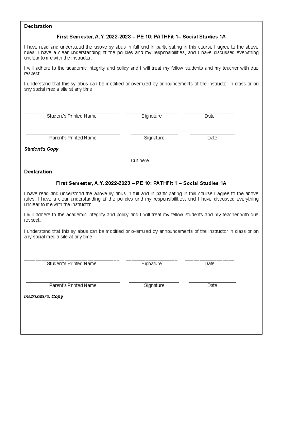 Declaration part of Syllabus - Declaration First Semester, A. 2022-2023 ...