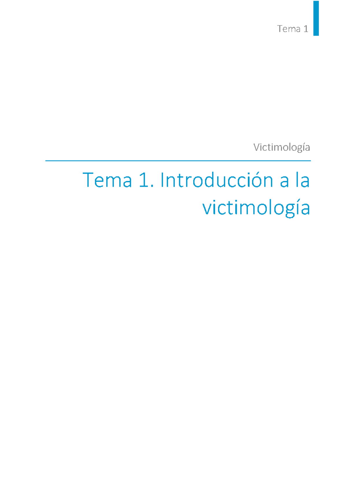 Victimología 101: Introducción y Claves del Tema 1 (UNIR) - Document Preview