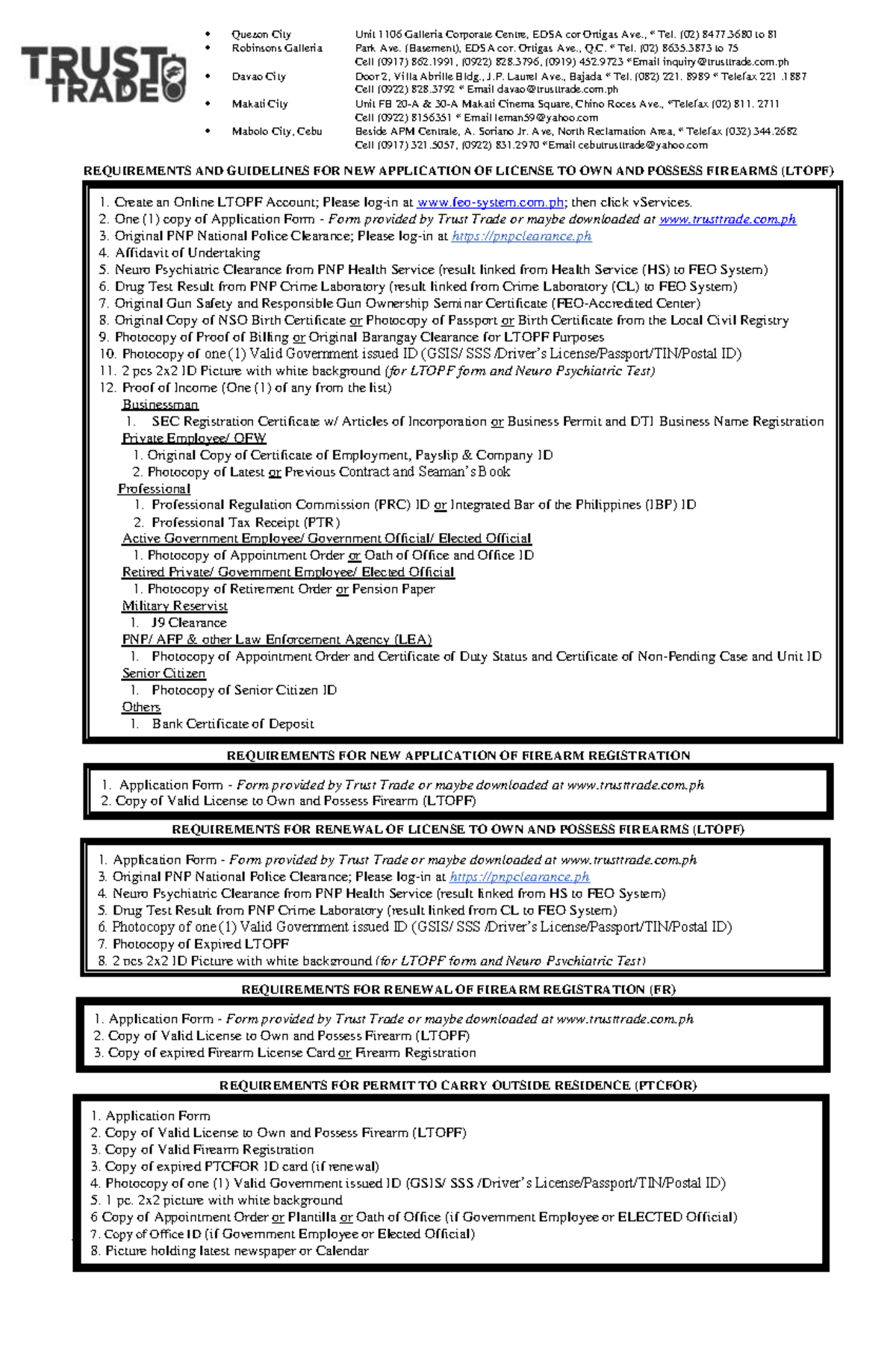 LTOPF Firearm Registration Requirements and Guidelines 2022 - Studocu