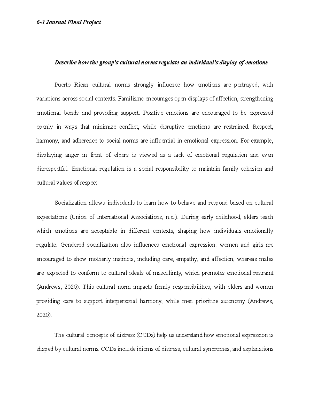 Cultural Norms and Emotional Expression in Puerto Rico: Final Project ...