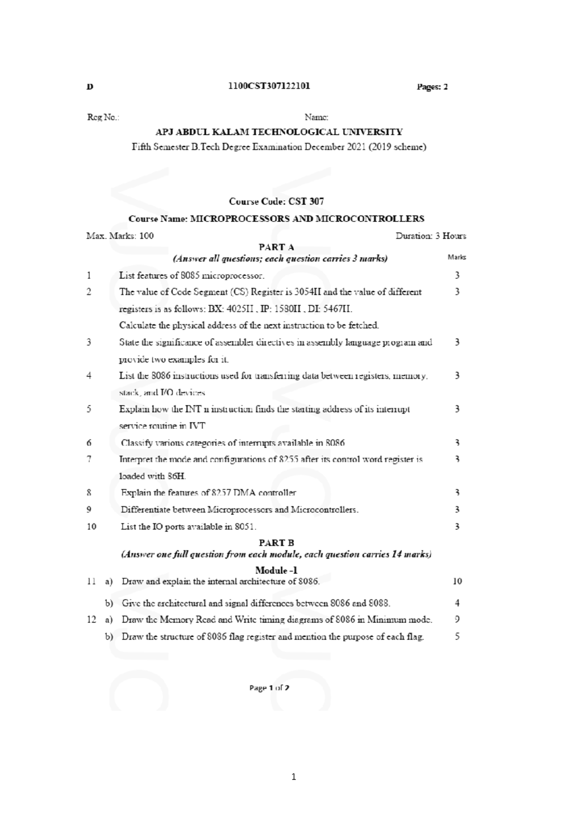 MPMC 2021 Assembly Language Program Answer Key and Overview - Studocu