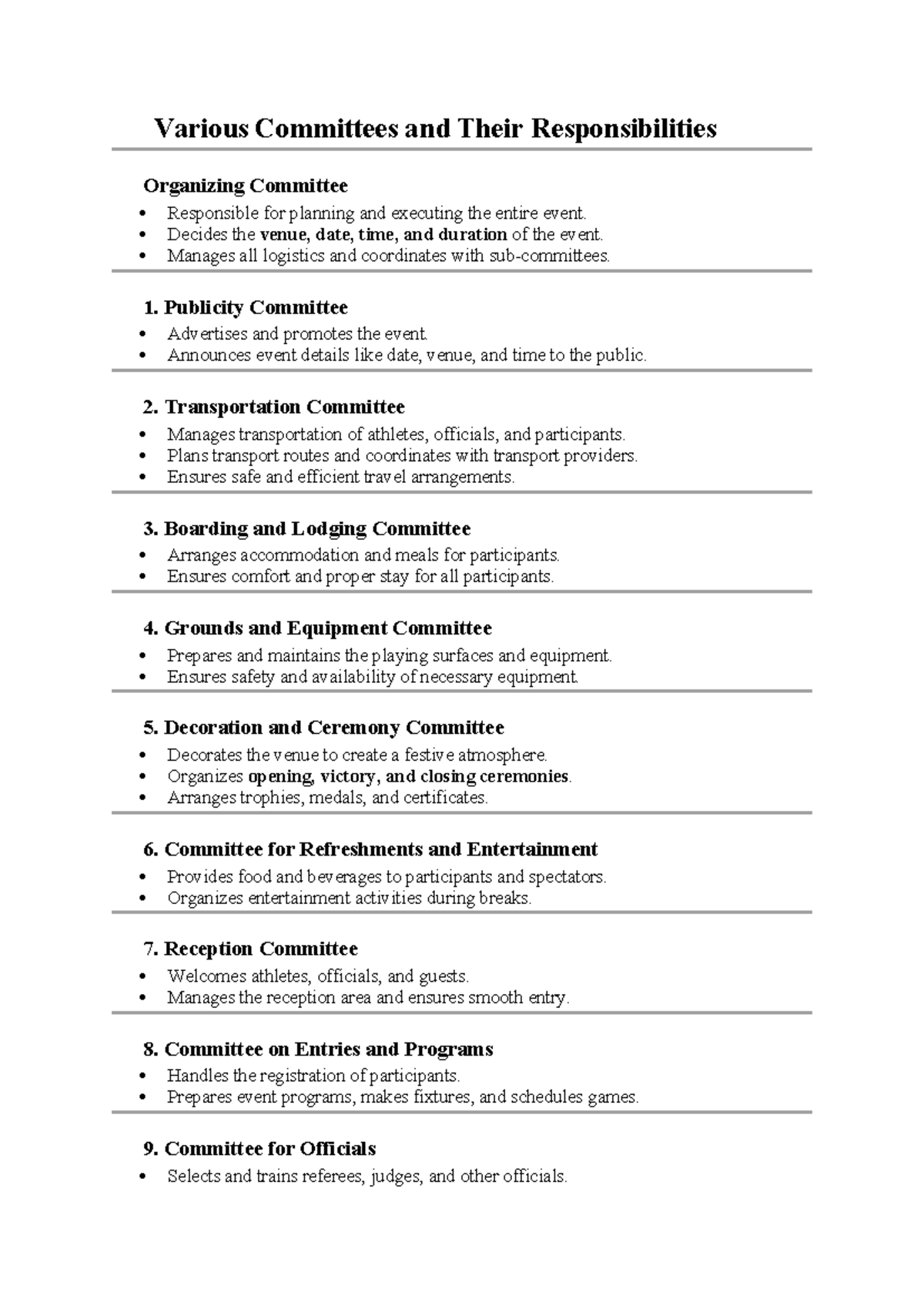 📚 Various Committees and Their Responsibilities - 📚 Various Committees ...