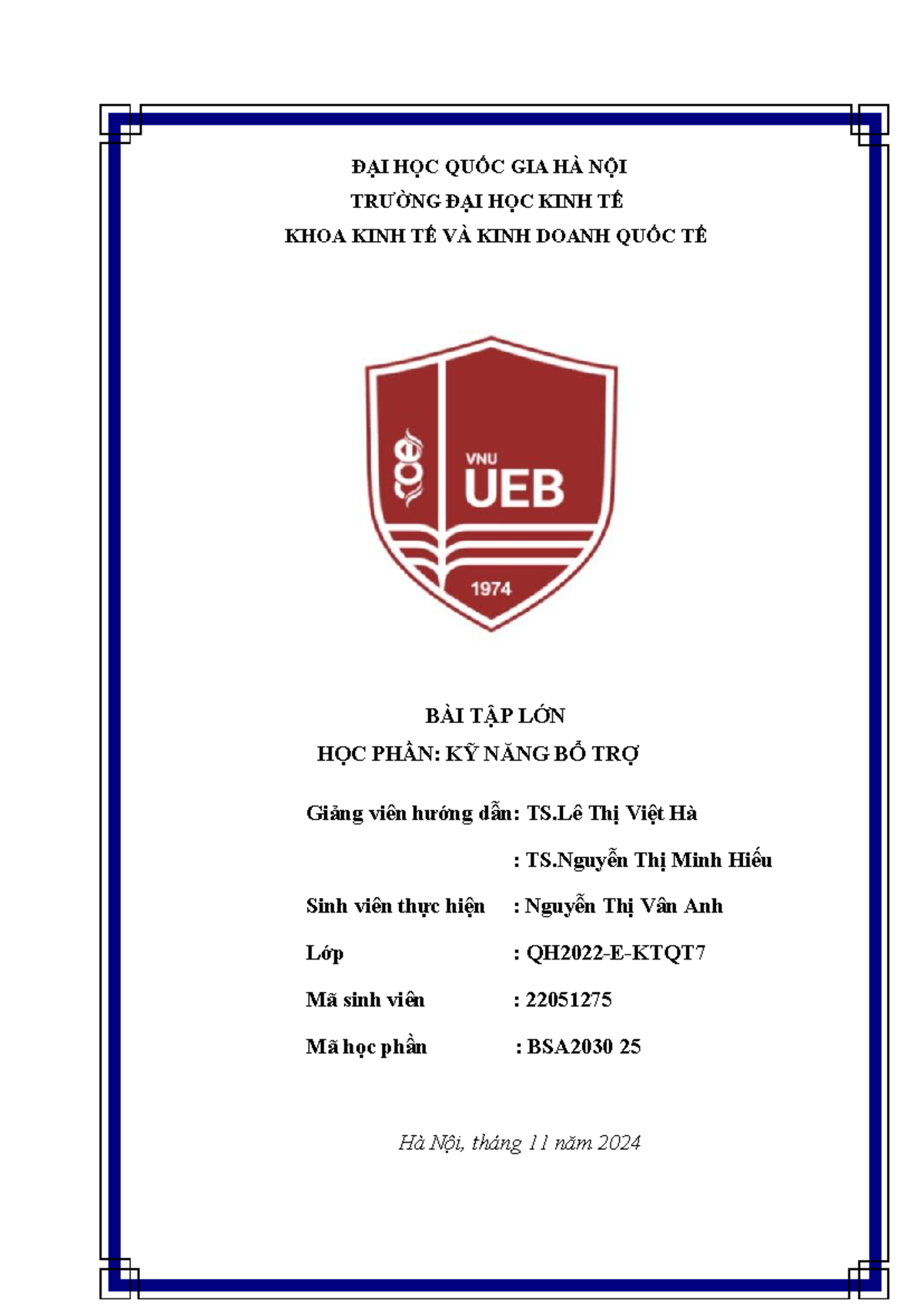 KNBT - btl - ĐẠI HỌC QUỐC GIA HÀ NỘI TRƯỜNG ĐẠI HỌC KINH TẾ KHOA KINH ...