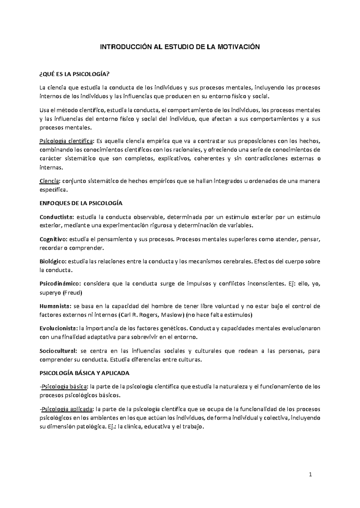 Todos los temas psicología de la motivación - INTRODUCCIÓN AL ESTUDIO ...