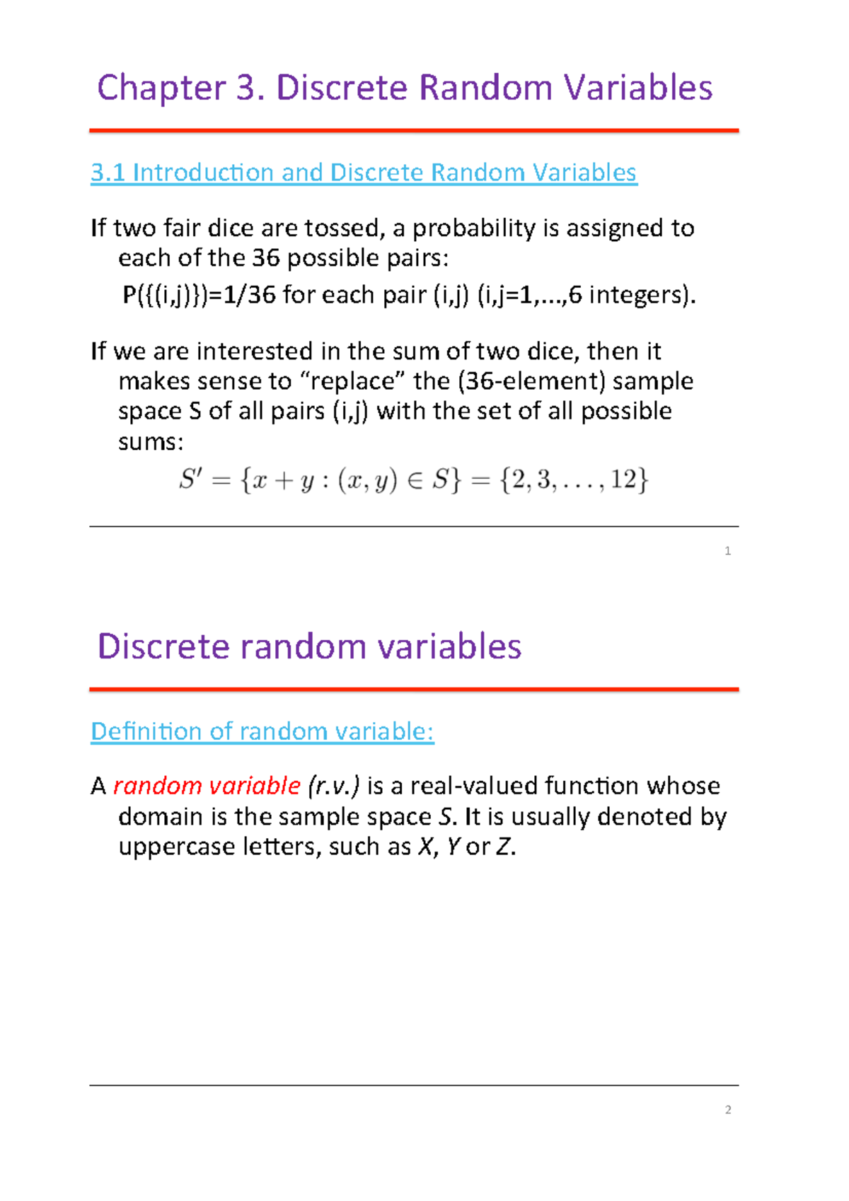 Chapter 3: Discrete Random Variables and Their Properties - Studocu
