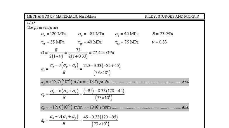 Mechanics of Materials (ENGR 101) - Final Exam Solutions - Studocu