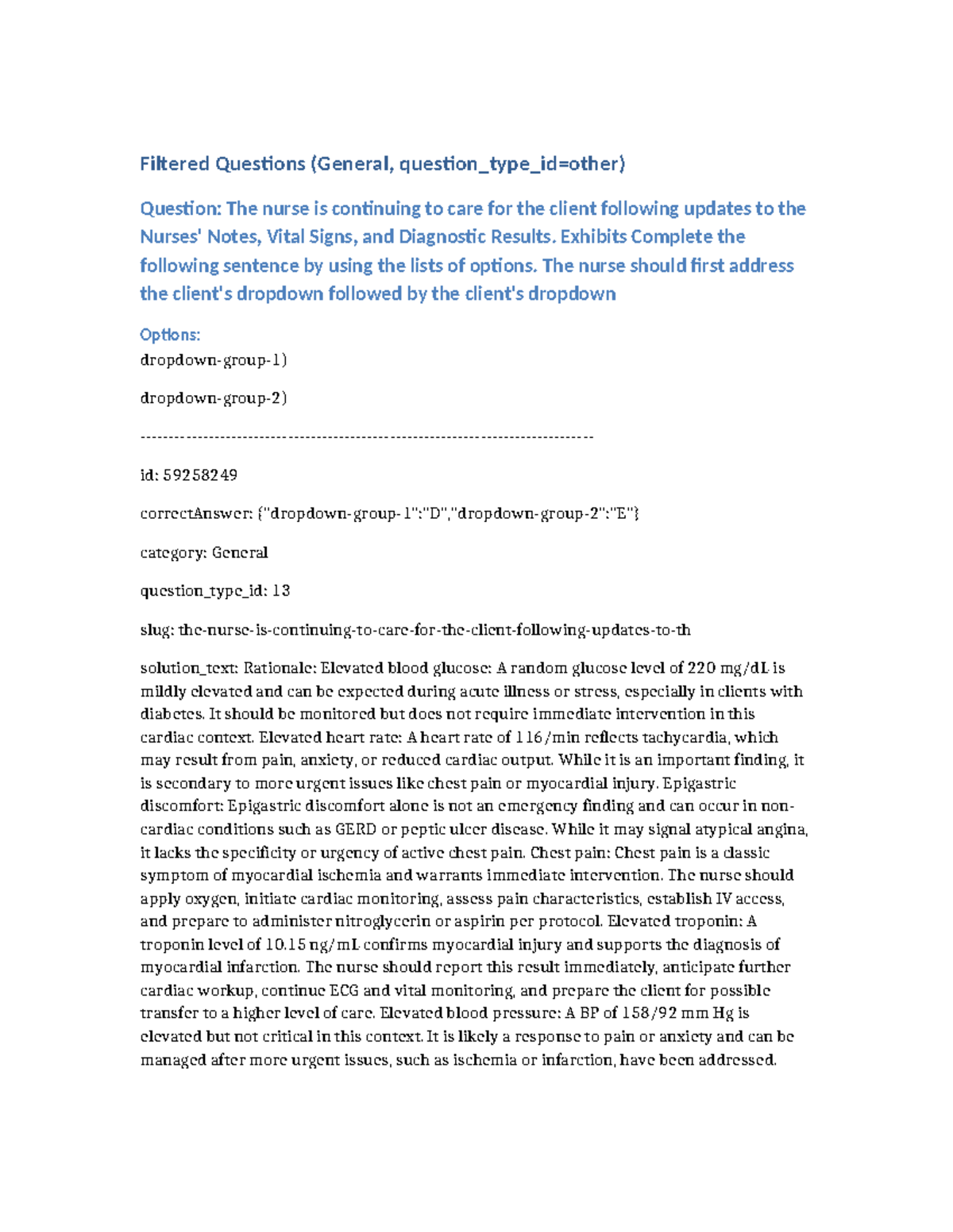 Filtered Questions: Nursing Care and Interventions in Cardiac ...