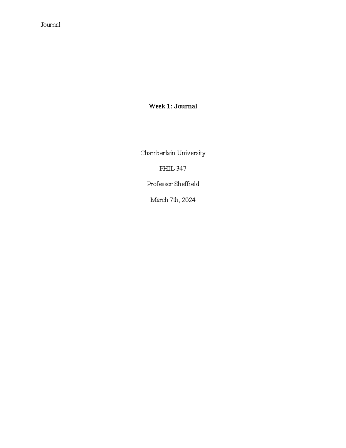 PHIL 347 Week 1 Journal: Critical Thinking Insights and Reflections ...