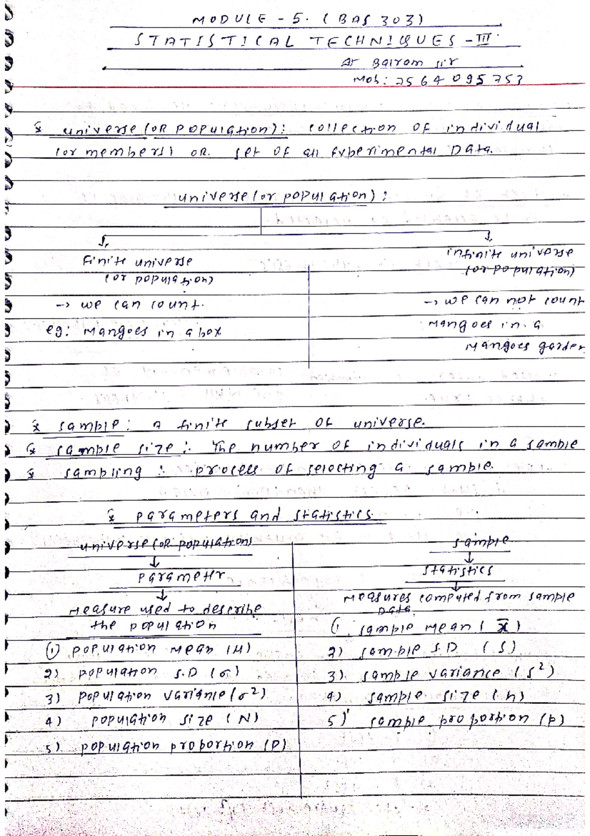 MODULE 5 BAS 303 Statistical Techniques Key Concepts Hypothesis 