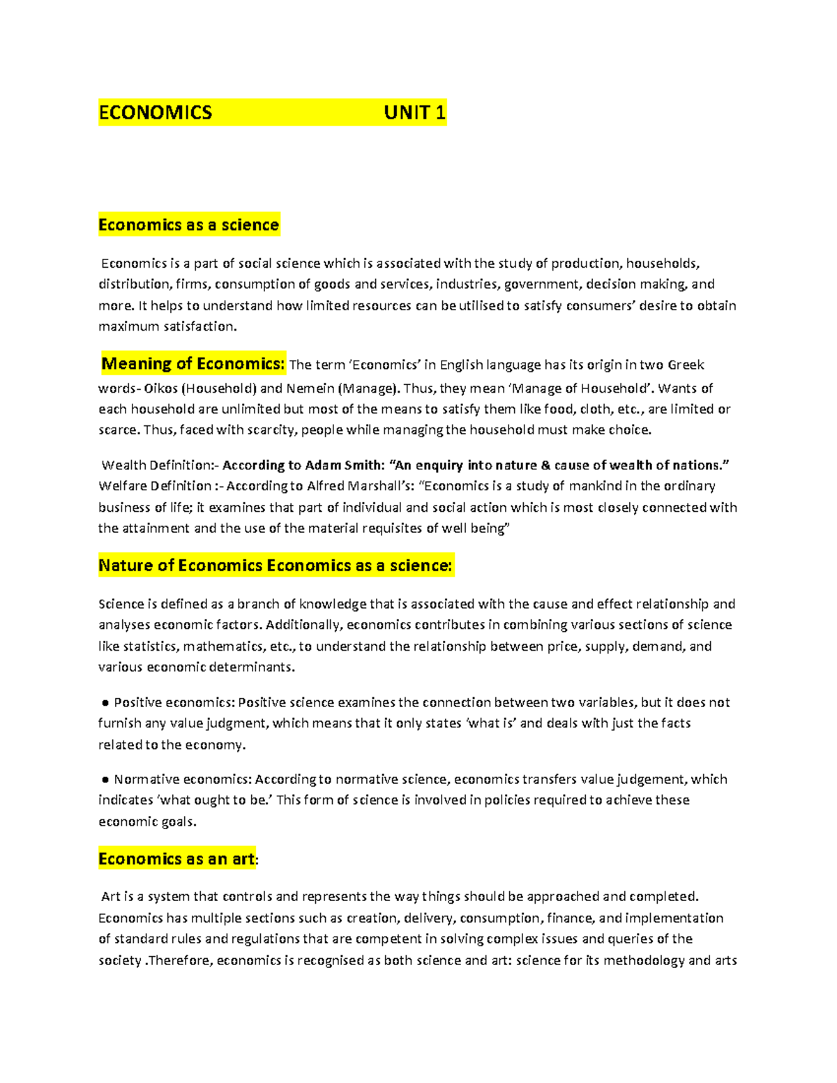 ECON 101: Economics as a Science and Its Legal Implications - Studocu
