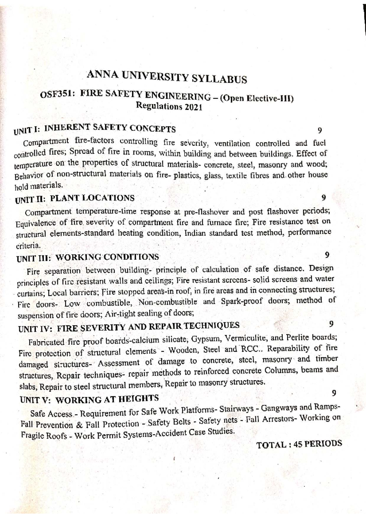 FSE351: Fire Safety Engineering - Unit 1 & 2 Study Notes - Studocu