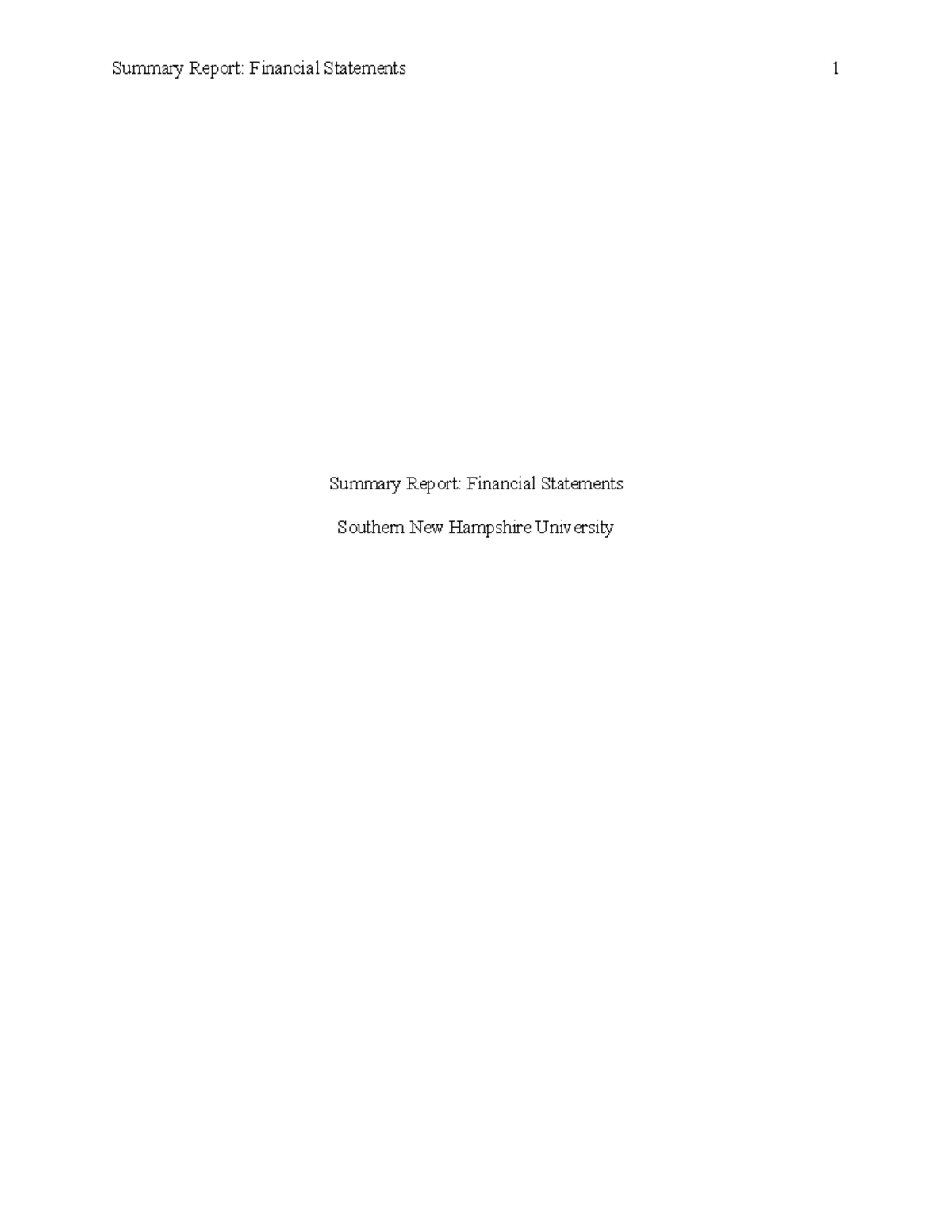 ACC 201 Module 7 Project Summary Report - Summary Report