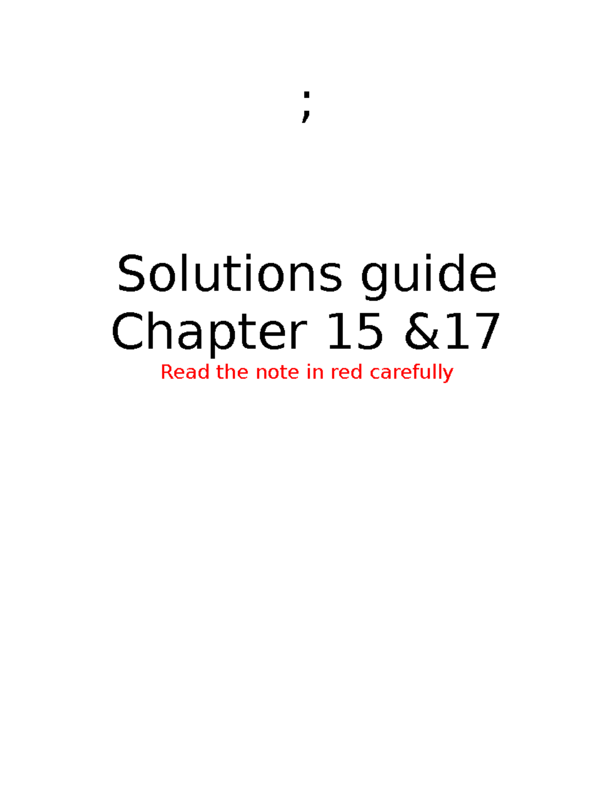 Lec 2- exercise guide - LEcture note - ; Solutions guide Chapter 15 ...