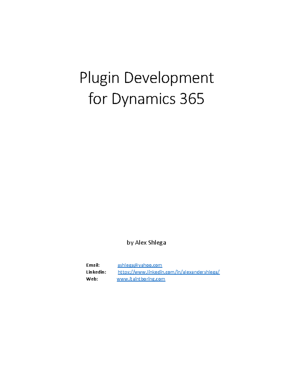 Dynamics 365 Plugin Development Guide - Practical Bootcamp Overview ...