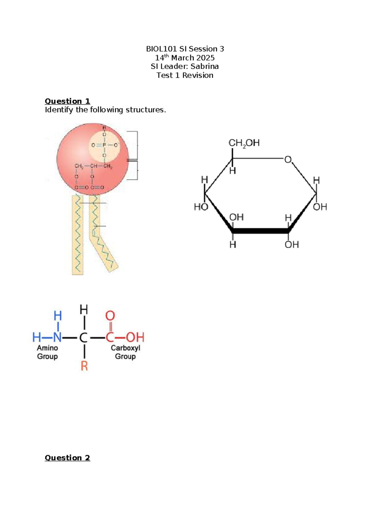 BIOL101 Test Prep: SI Session 3 Review & Practice Questions - Studocu