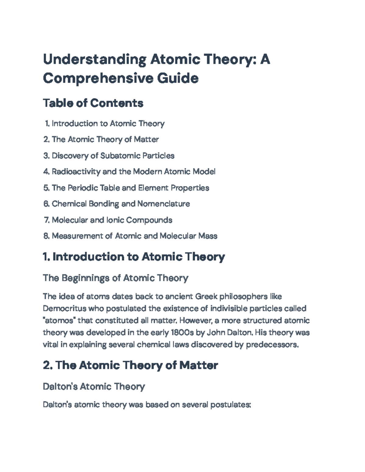Understanding Atomic Theory: A Comprehensive Guide (CHEM 101 ...
