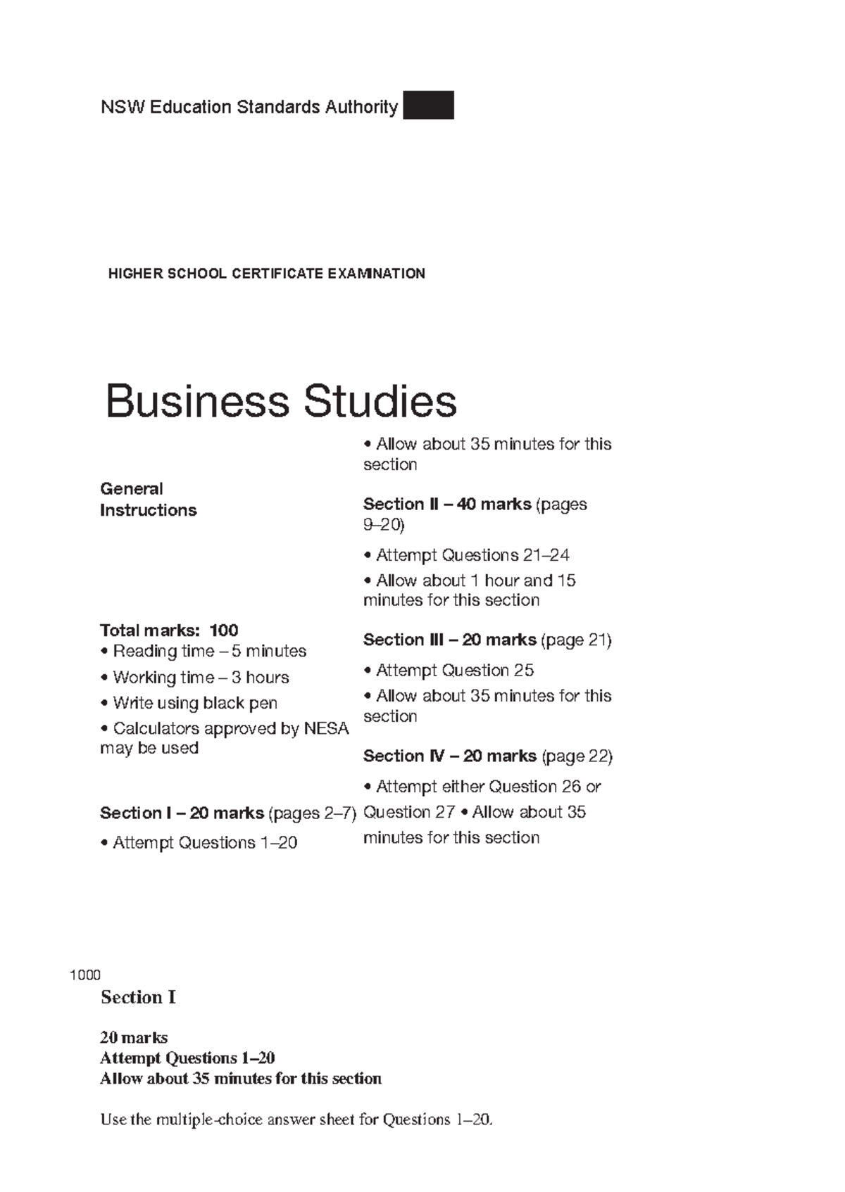 2021 HSC Business Studies Exam: Comprehensive Guide and Questions - Studocu