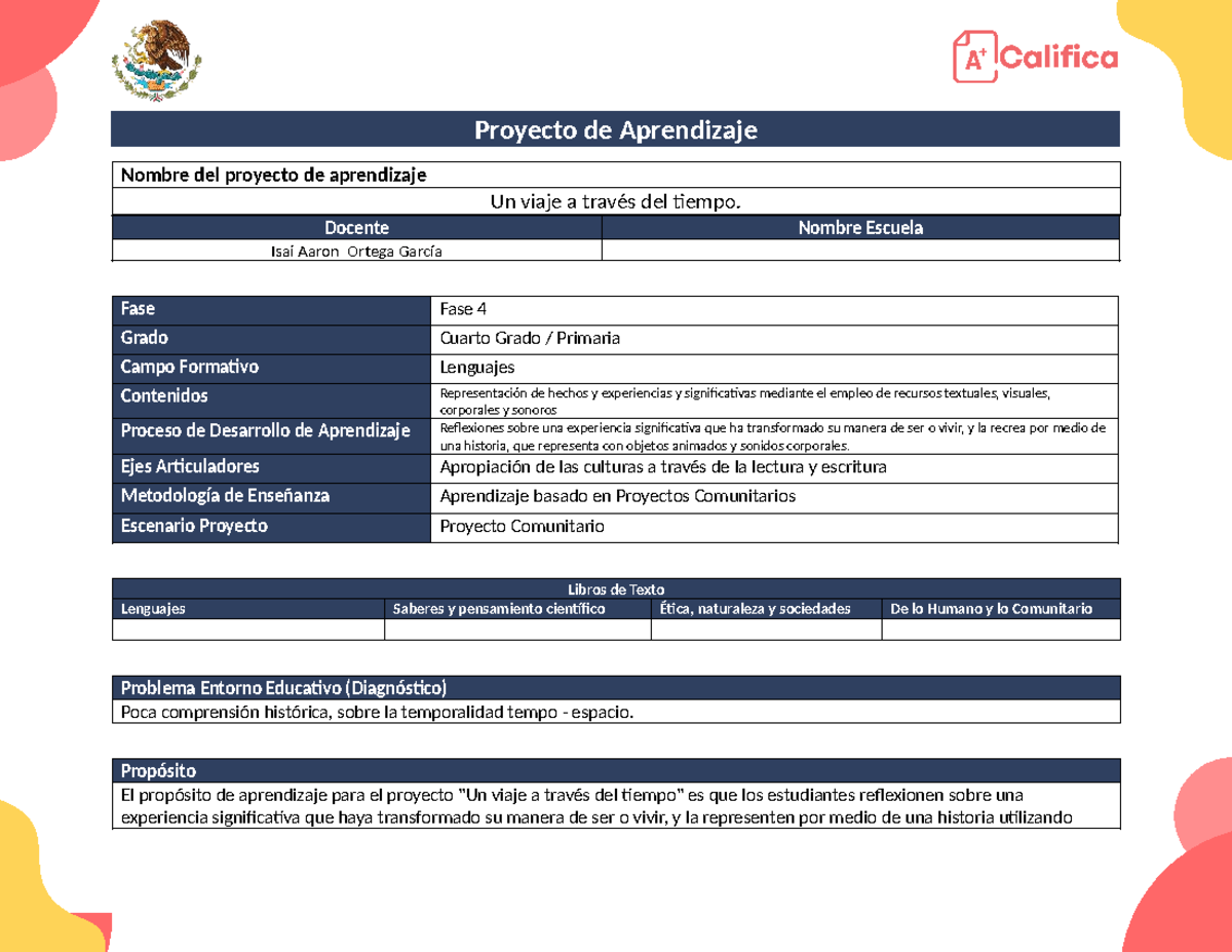 Proyecto Comunitario Fase 4: Un Viaje a Través del Tiempo - Studocu