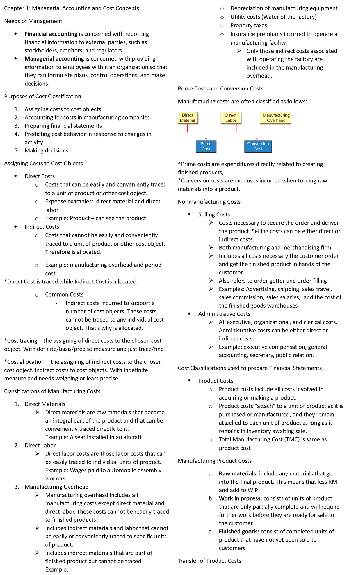 ACCOB 3 Quiz 1 - Managerial Accounting Overview and Cost Concepts - Studocu