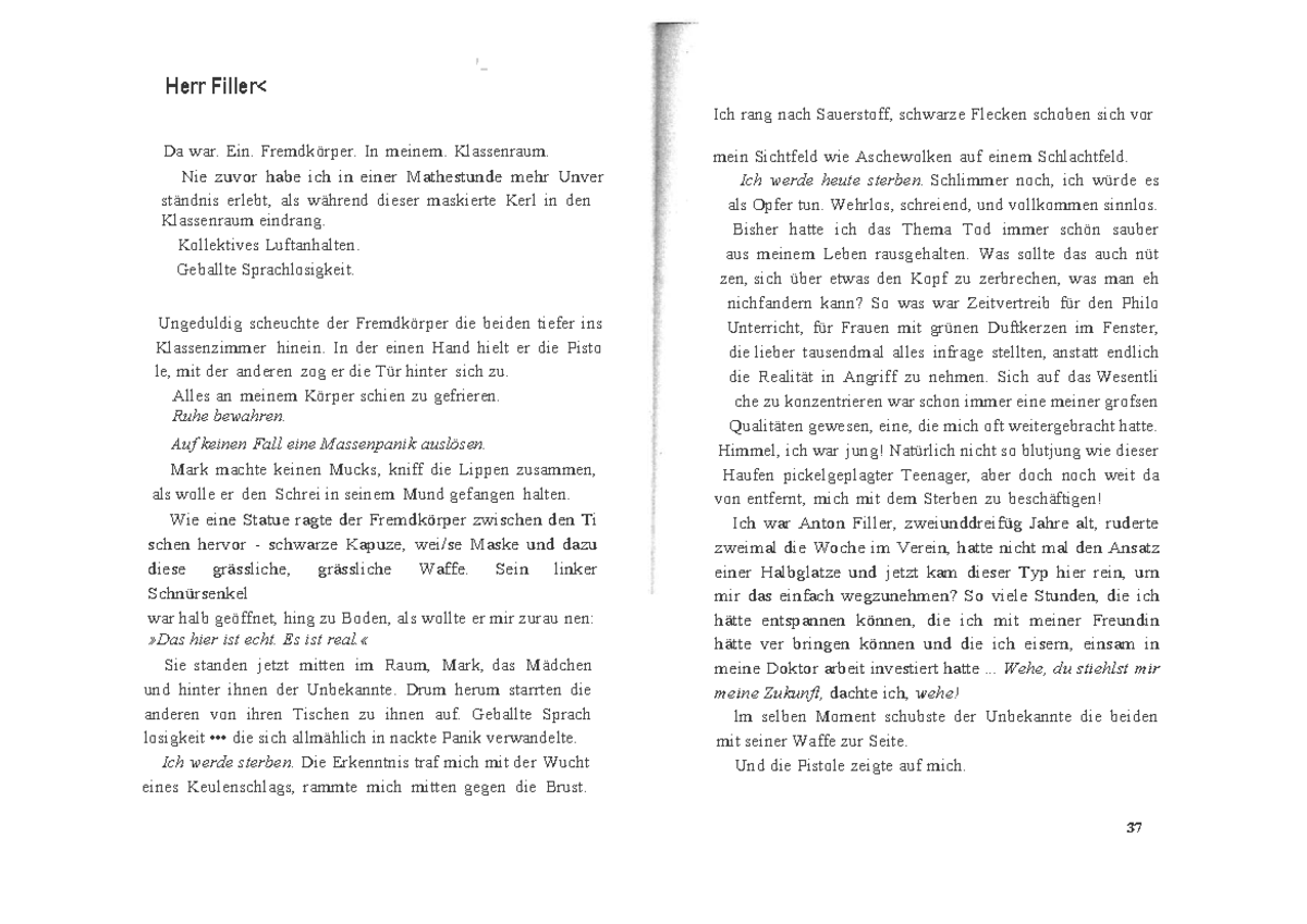 Duits boek: Kapitel 36 bis 67 - Einblicke in die Angst und Panik im ...