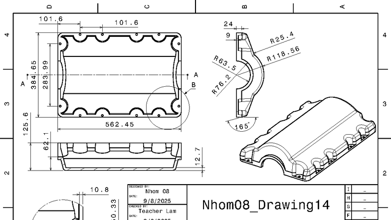 Oil Pan Drawing - Nhom08 - 101.6 A4 Scale 1:1 - Studocu