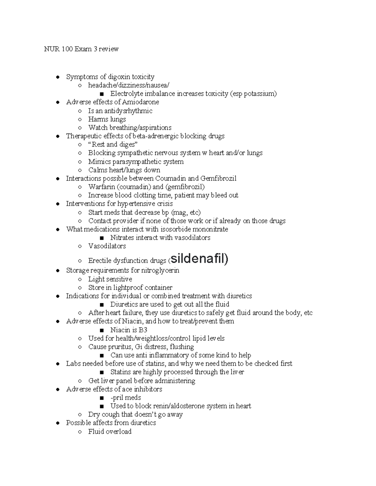 NUR 100 Final Exam Review: Key Concepts in Pharmacology - Studocu