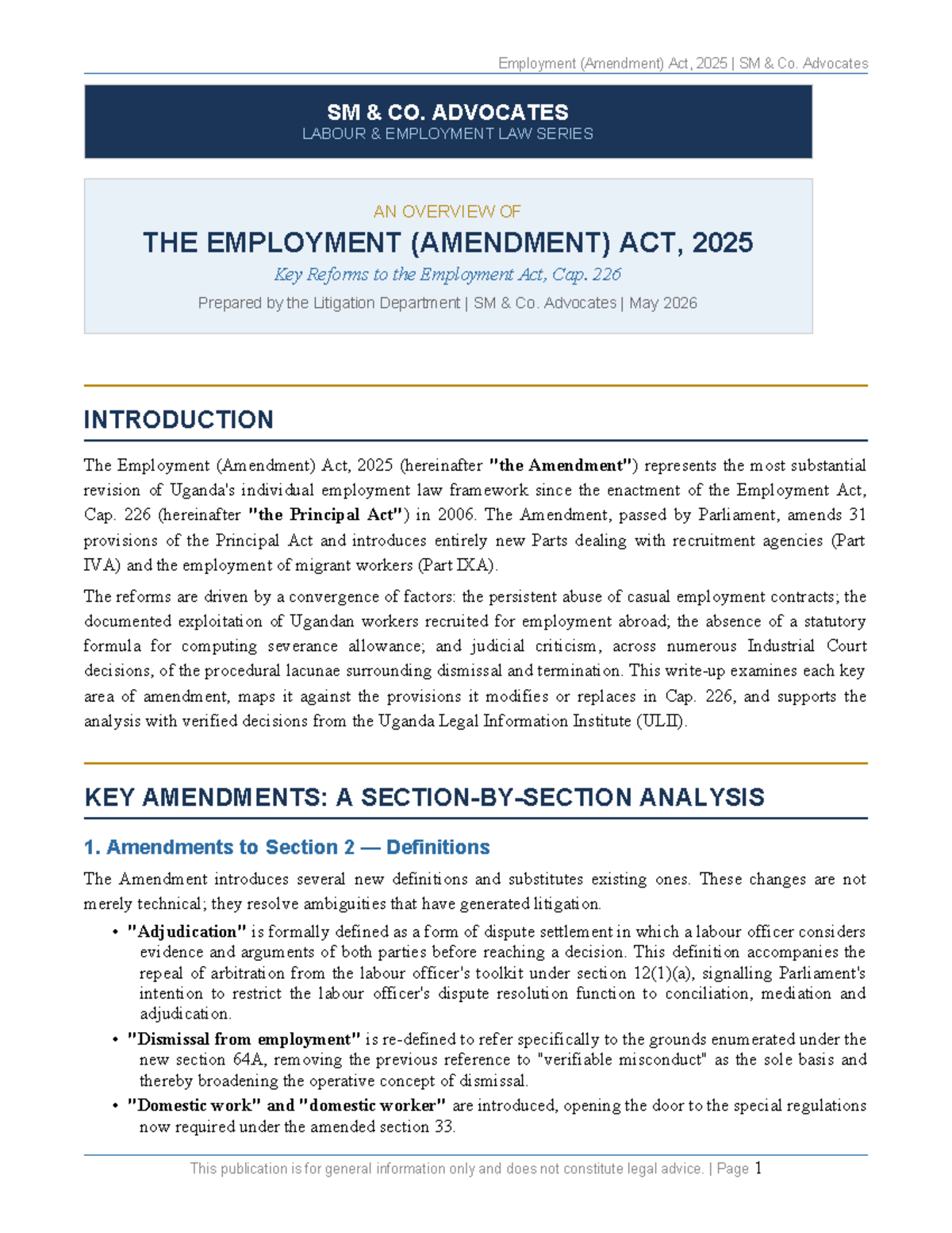 Employment (Amendment) Act, 2025: Key Reforms Overview - Studocu