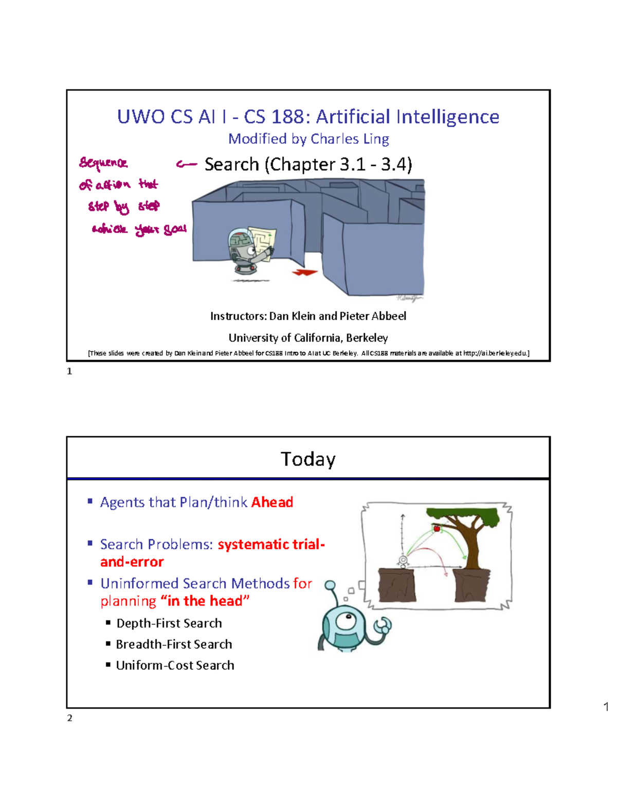 UWO CS AI I CS 188: Midterm Lecture Notes on Search Algorithms and ...